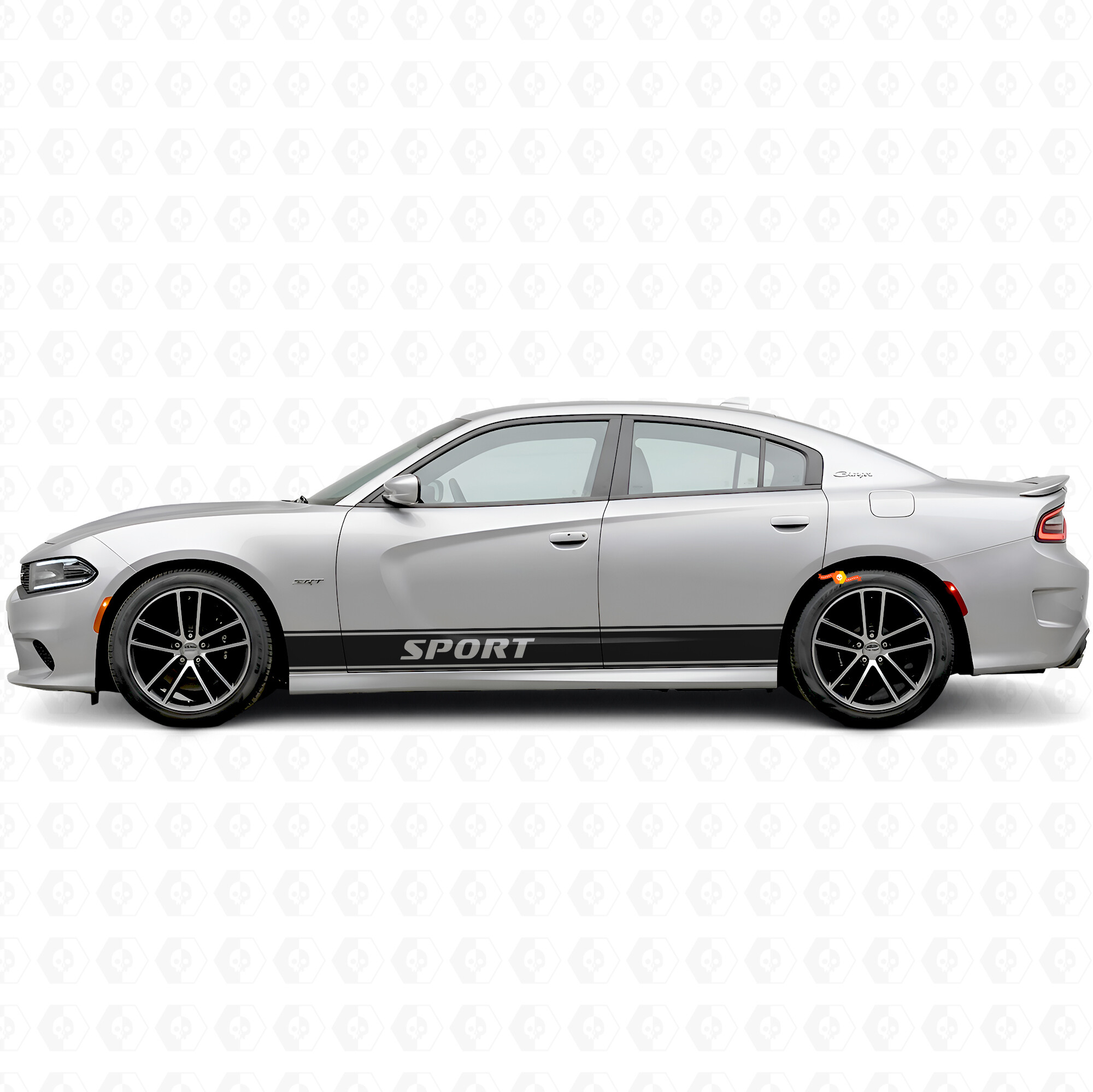 Pegatinas de vinilo laterales con franjas contorno deportivas para Dodge Charger 2015-2026