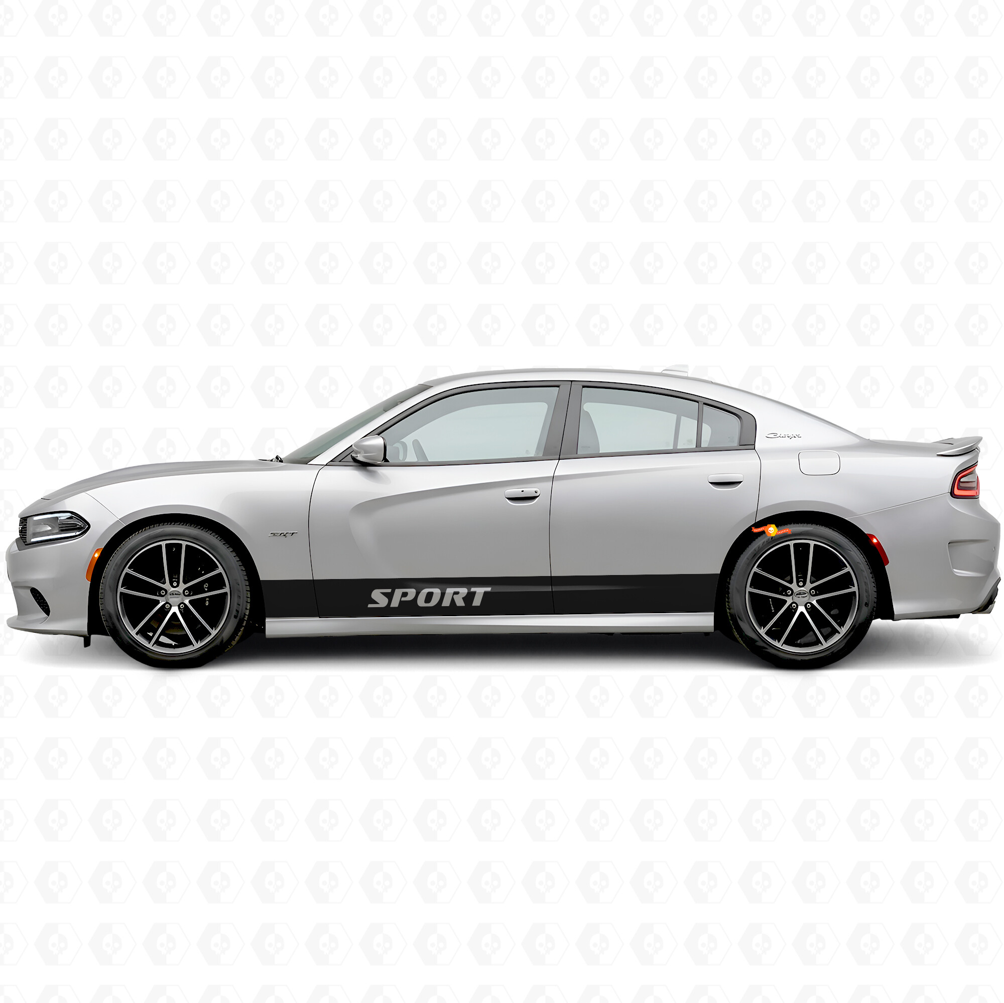 Calcomanía de vinilo lateral con franjas rectas deportivas para Dodge Charger 2015-2026