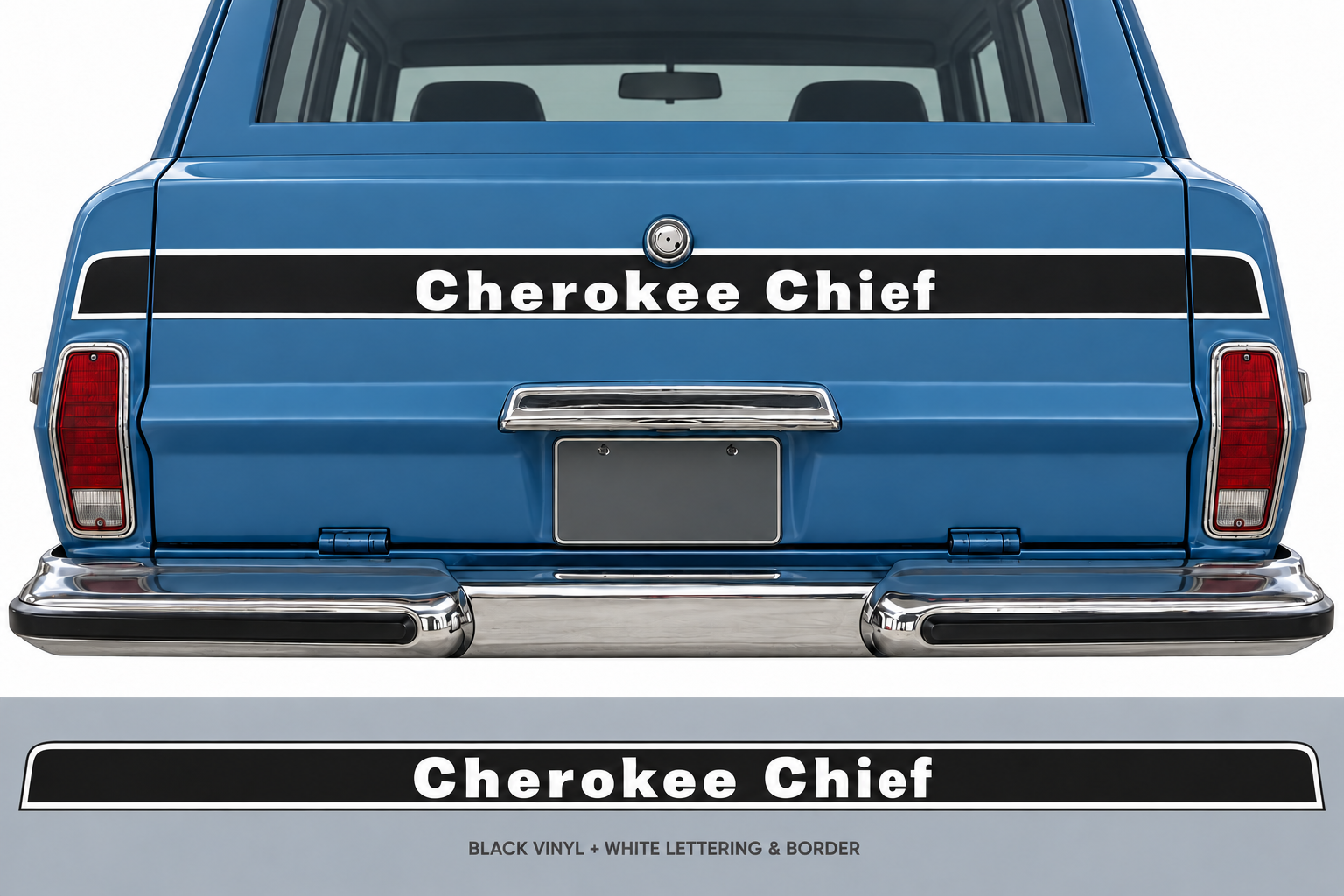 Kit de calcomanía de vinilo para franja trasera de portón trasero Cherokee Chief para Jeep Cherokee 1978