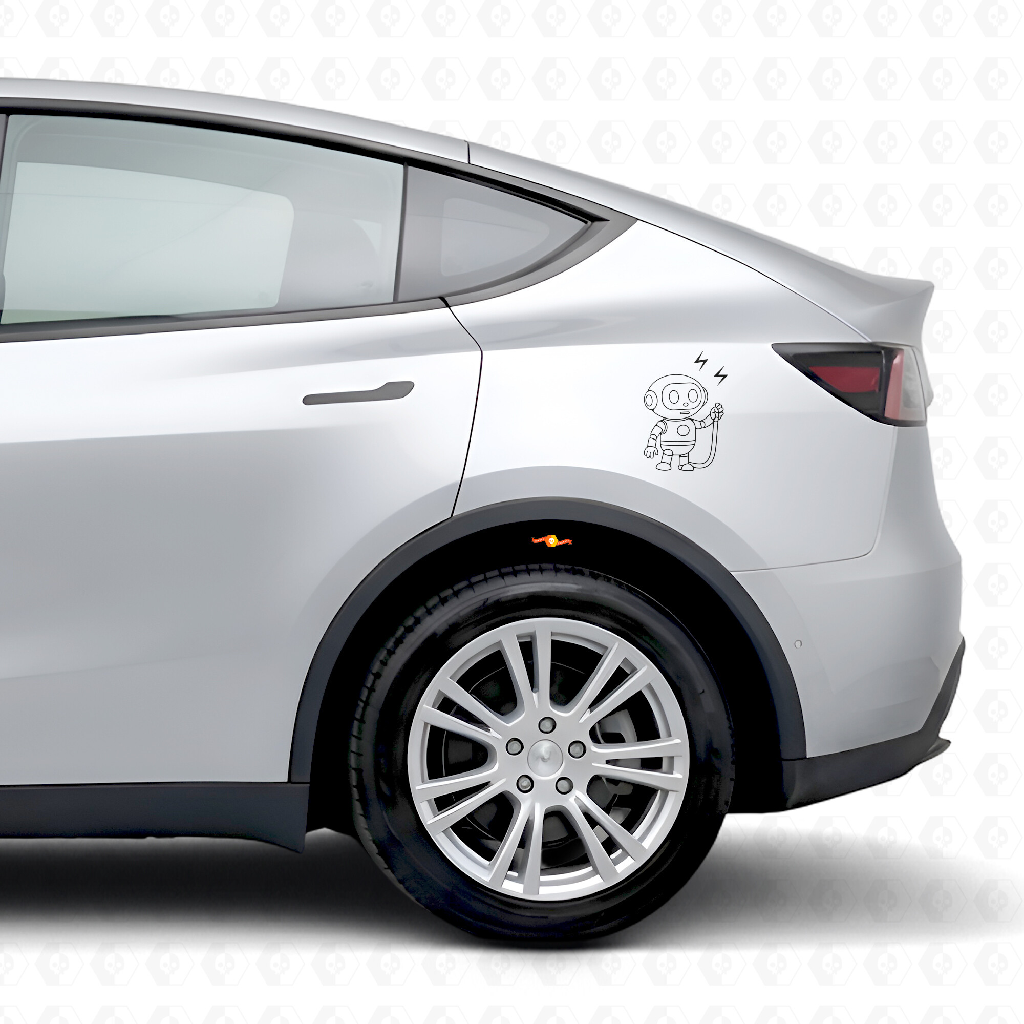 Adhesivo de vinilo lateral para robot de carga para Tesla Model Y