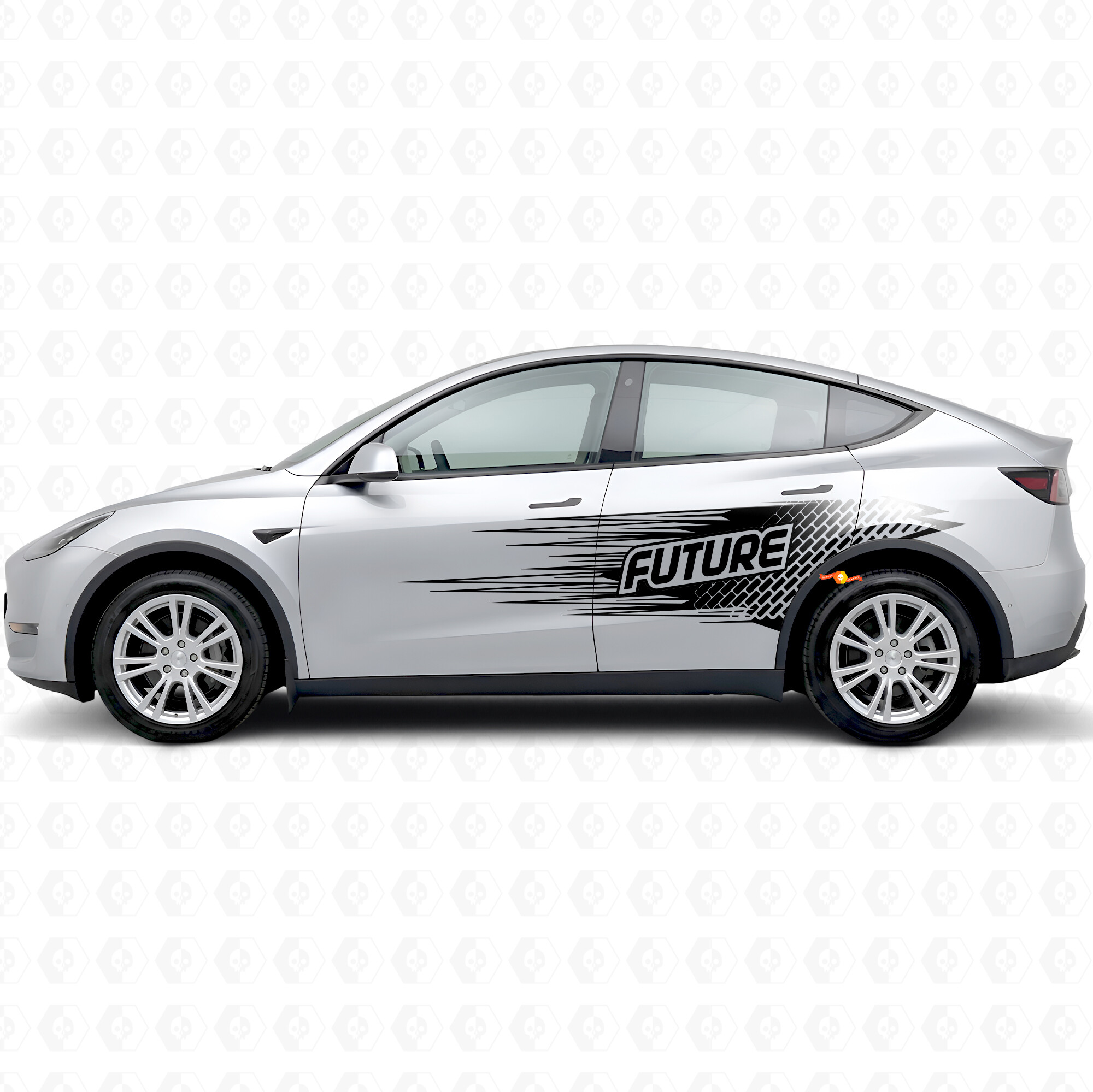 Calcomanía lateral de vinilo con la inscripción "Future" estilo electro para Tesla Model Y