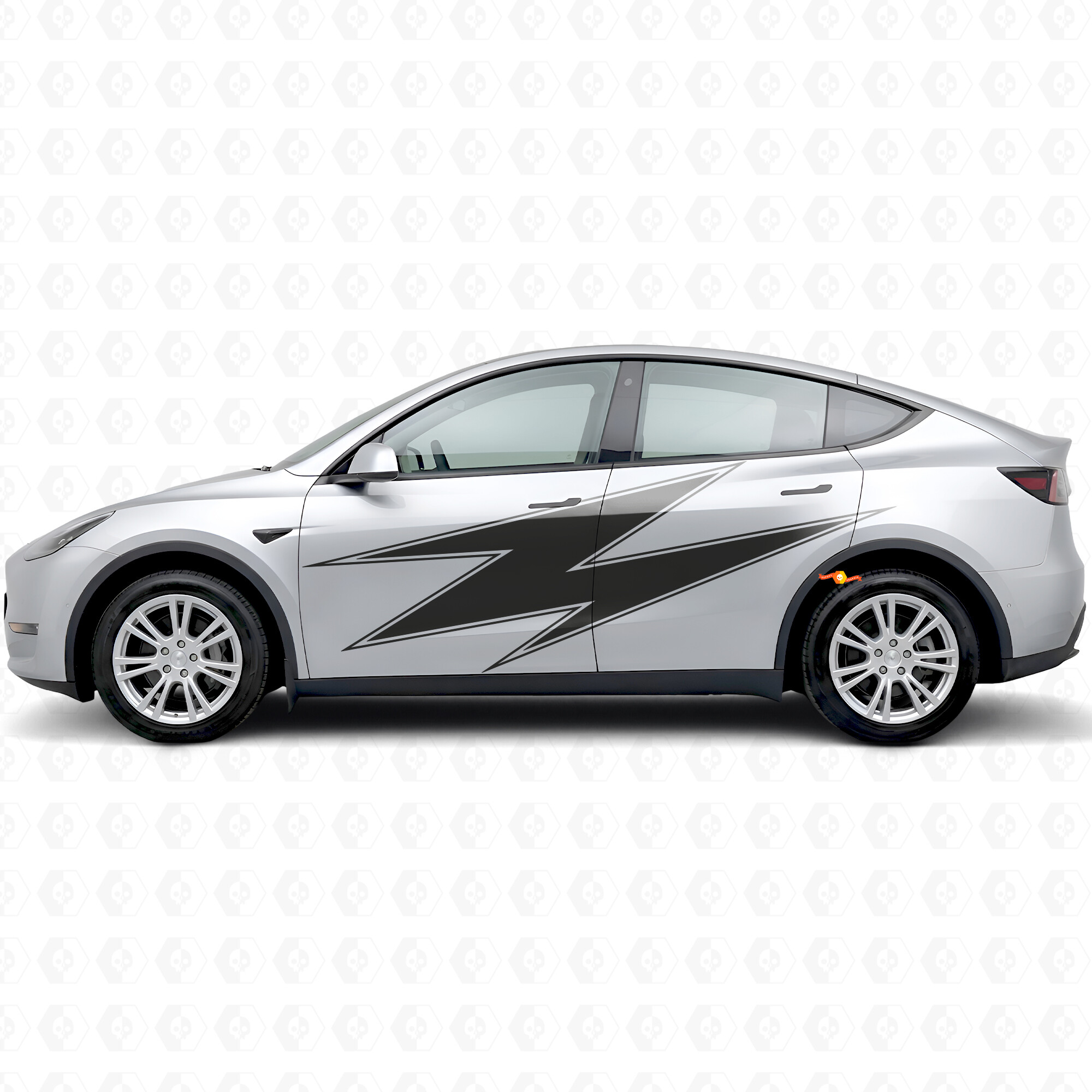 Vinilo adhesivo con contorno lateral Lightning para Tesla Model Y