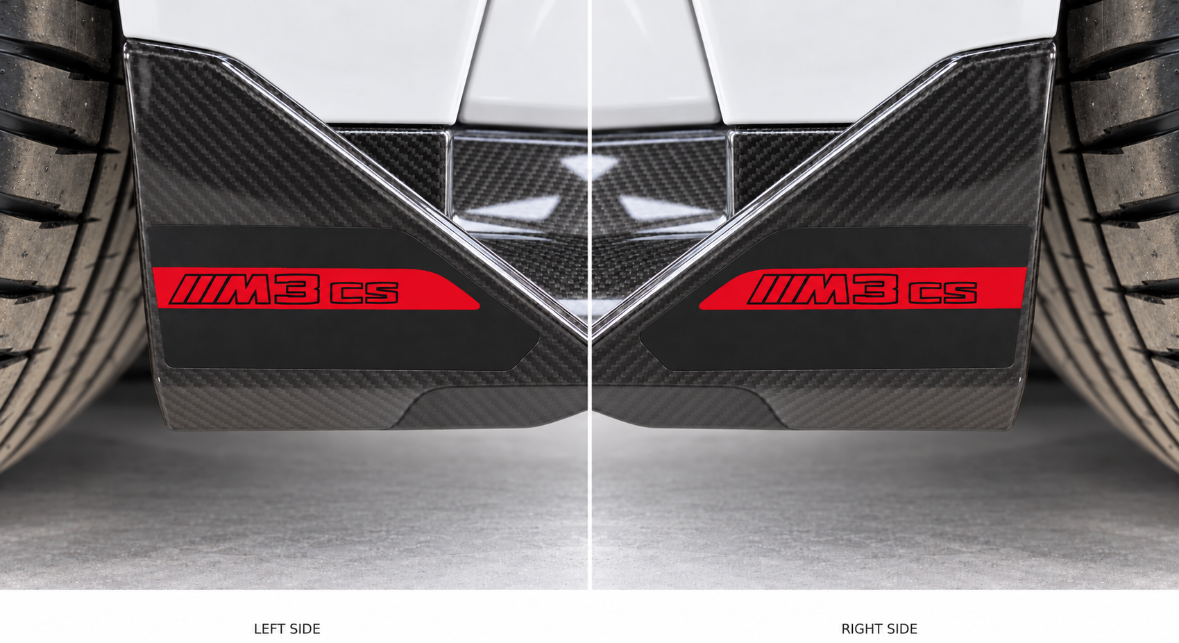 2 unidades para BMW M3 CS Divisor frontal Adhesivo de vinilo Par para BMW M3 CS 2024