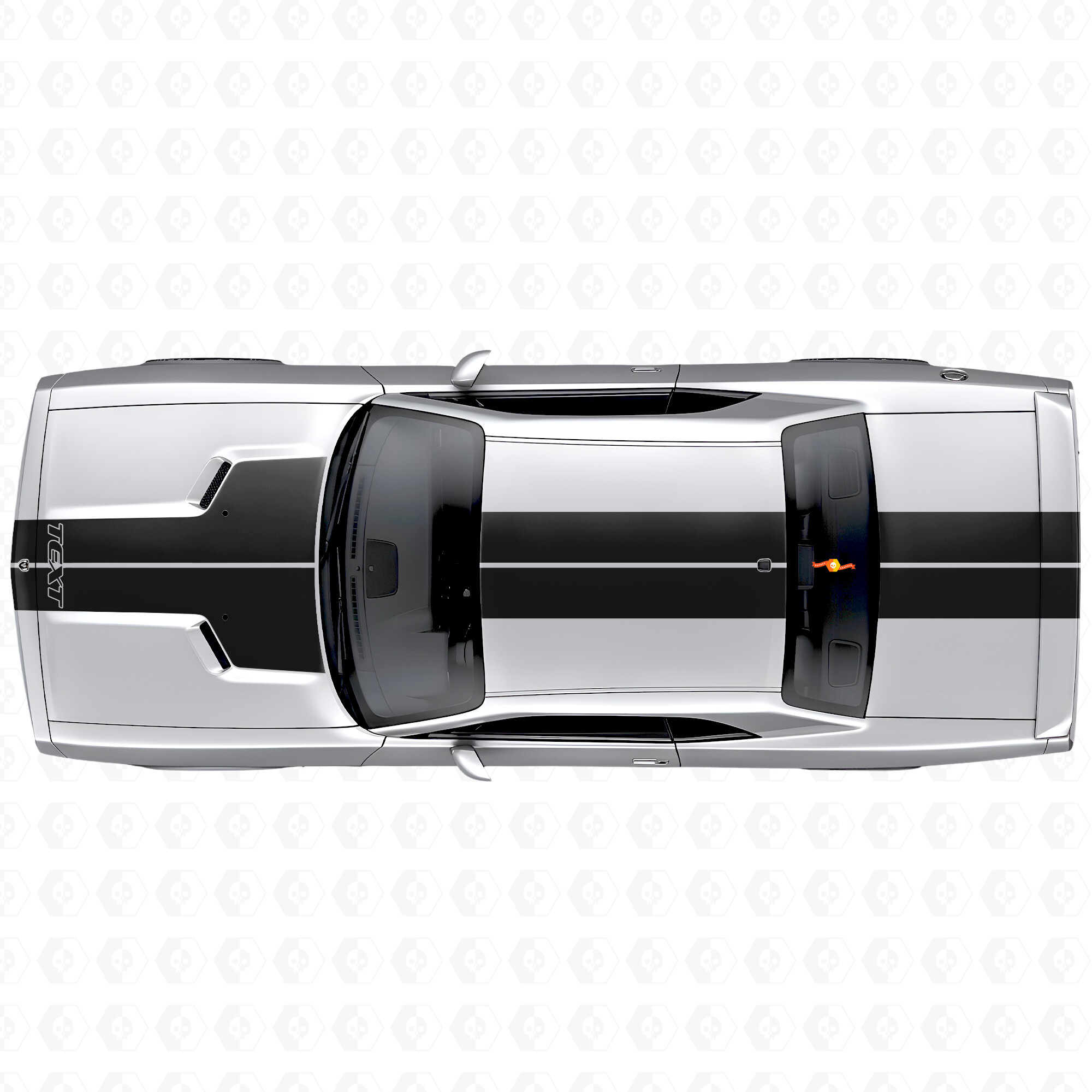 Pegatina adhesiva de vinilo de franjas dobles personalizadas para capó, techo y maletero para Dodge Challenger 2008-2014