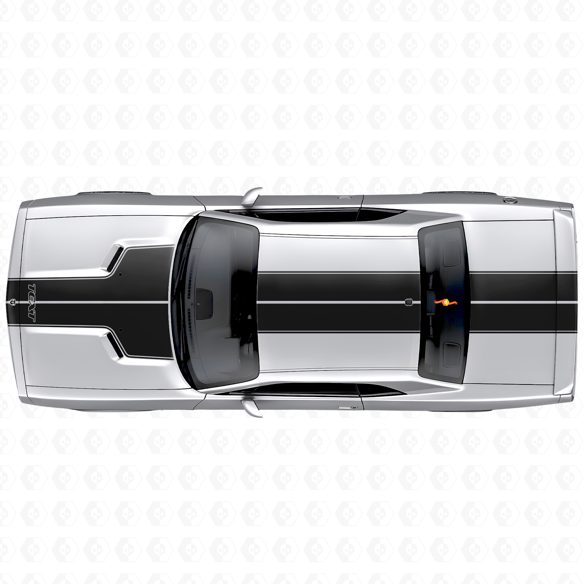 Vinilo adhesivo de doble contorno personalizado para capó, techo y maletero para Dodge Challenger 2008-2014