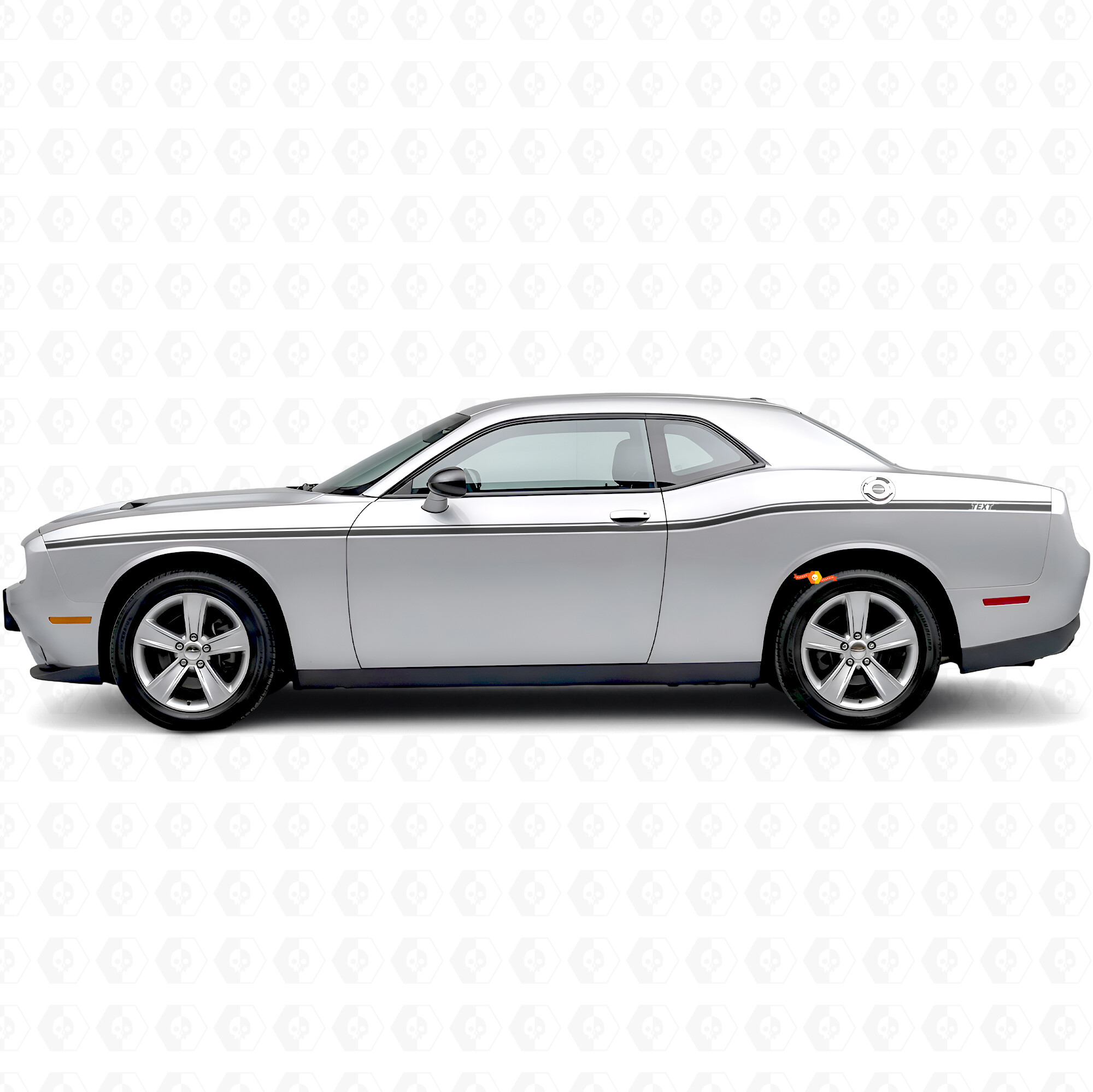 Adhesivo Vinilo Lateral de Franjas Personalizadas de Anchos Variables para Dodge Challenger