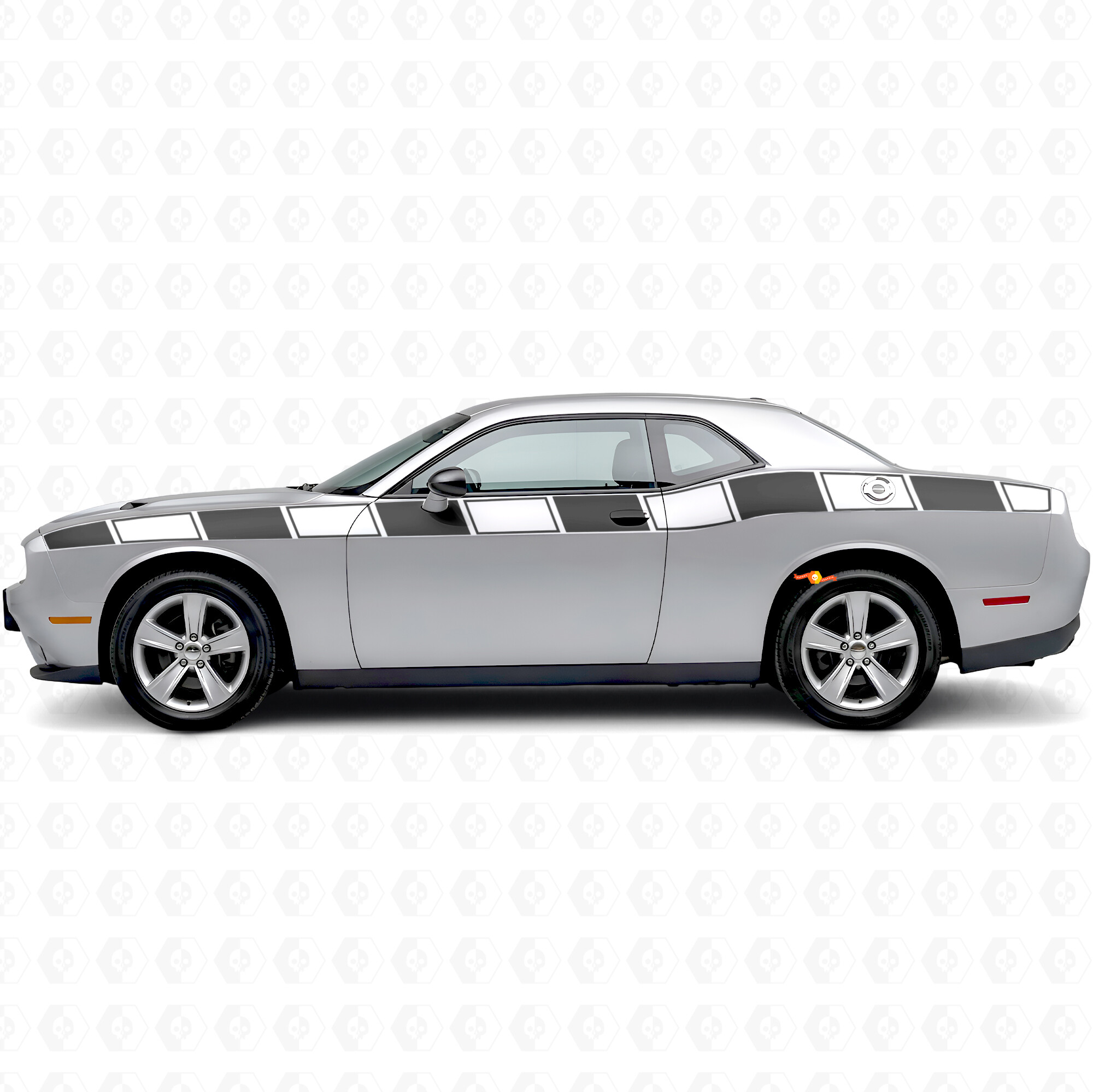 Calcomanía lateral de vinilo con franjas gráficas de destello para Dodge Challenger