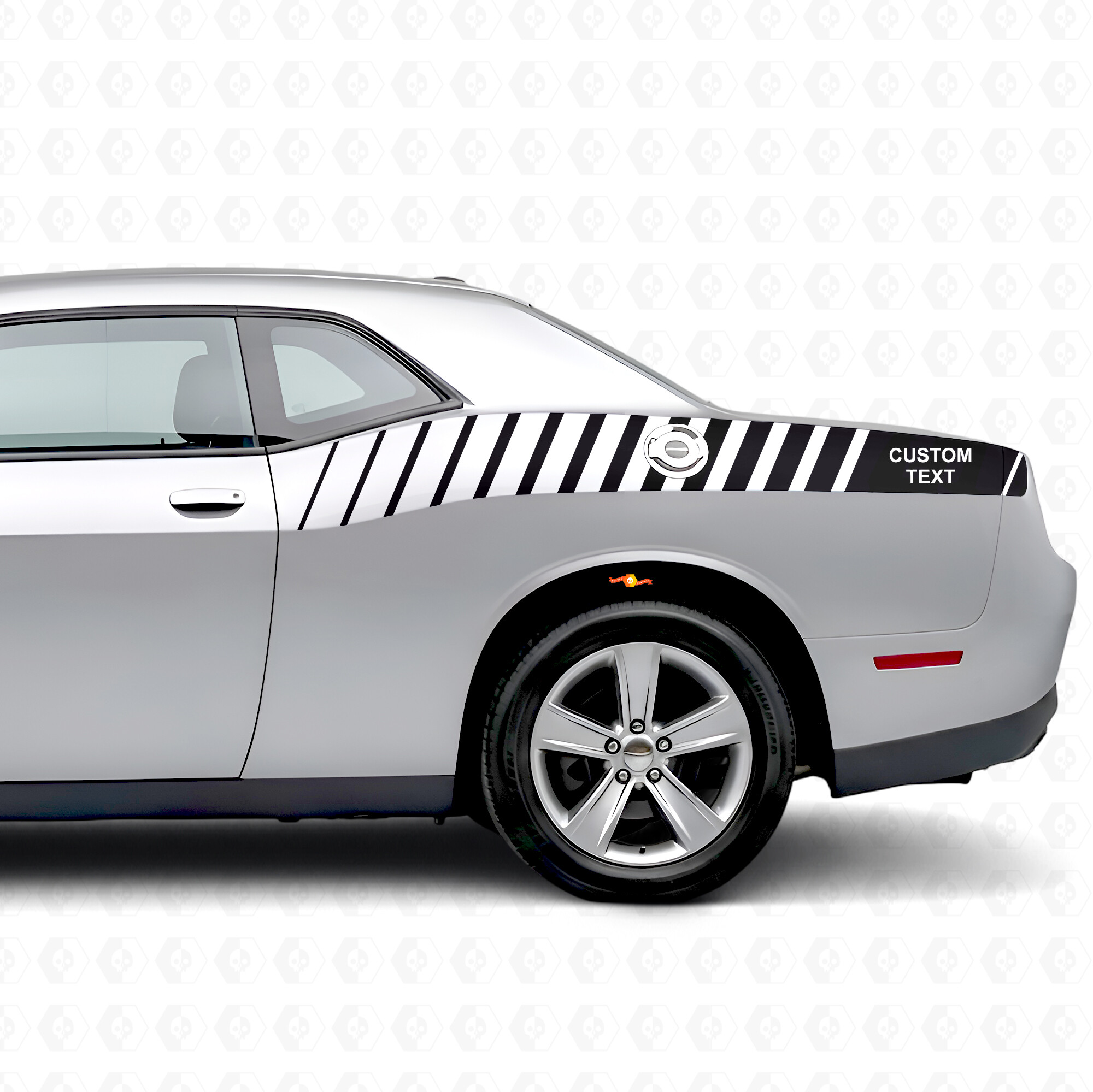 Calcomanía de vinilo adhesiva personalizada con franjas estroboscópicas para el lateral de la caja para Dodge Challenger