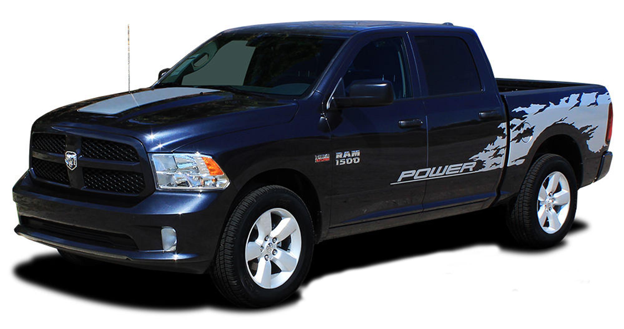 2011-2015 Dodge Ram RAGE Bed Graphics Pegatinas de vinilo sólidas o multicolores Calcomanías Rayas
