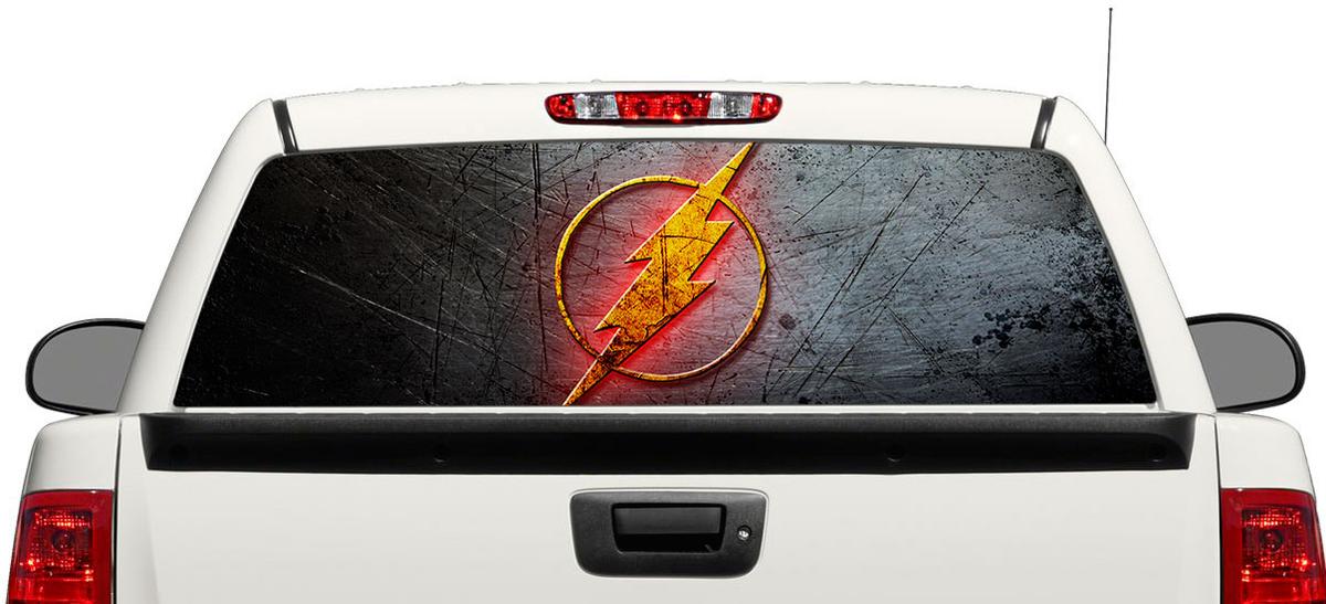 Calcomanía de Vinilo para Ventana Trasera con Logo Flash DC Comics para Camionetas y SUVs