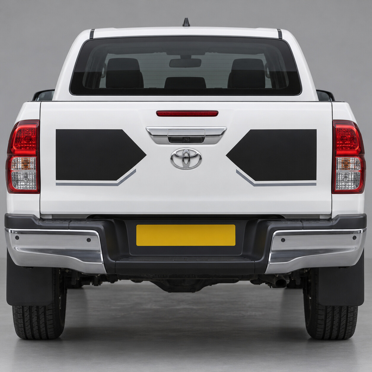 Calcomanía adhesiva de vinilo en alas interiores para portón trasero Toyota Hilux Doble Cabina 2016-2020 Antes del restyling de 2020