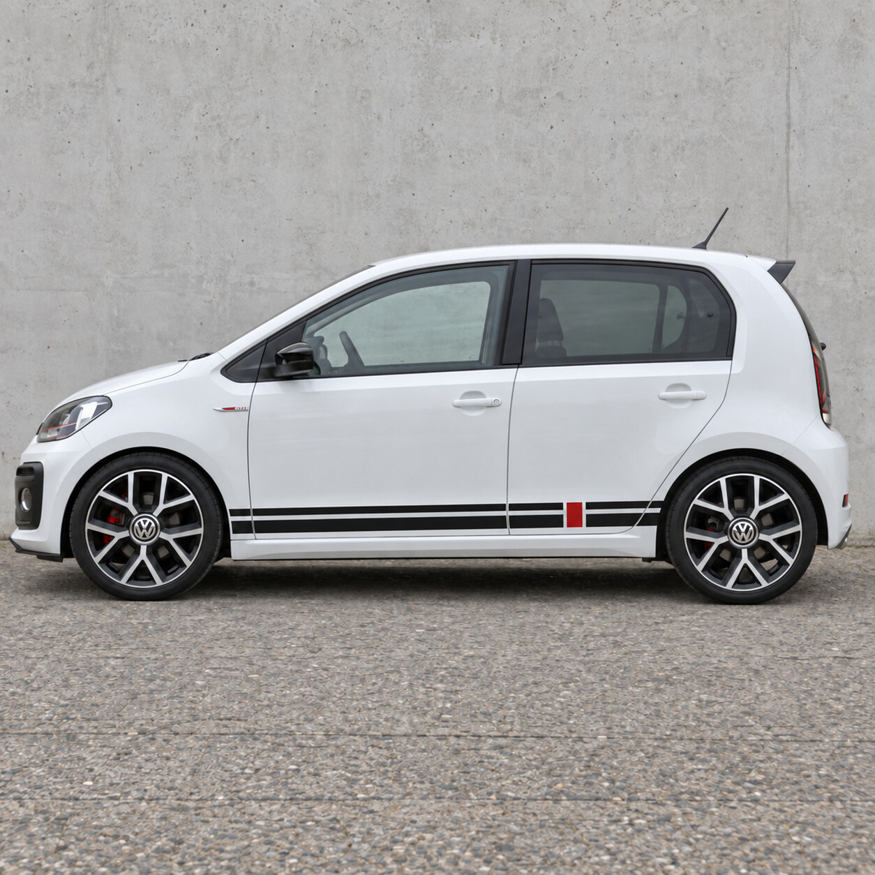 Pegatina vinilo lateral Red Bridge para Volkswagen up! GTI 5 puertas 2018-2023