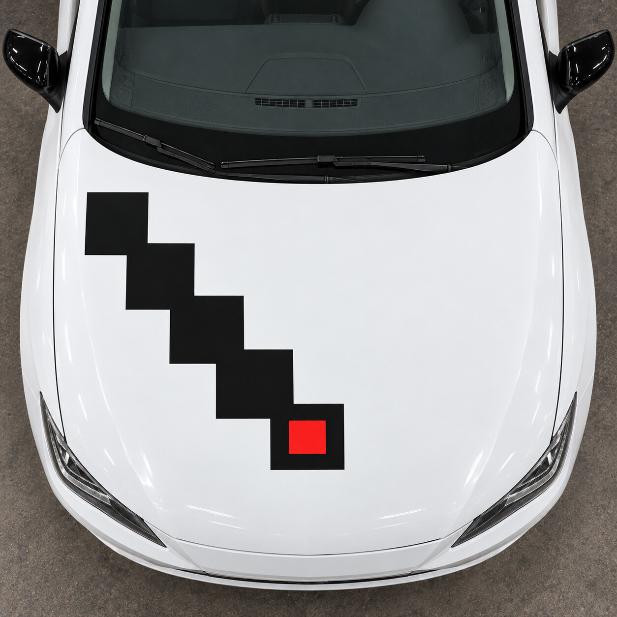 Pegatina de vinilo con capó de escalera de cuadros para SEAT Ibiza Cupra SC 2015-2017
