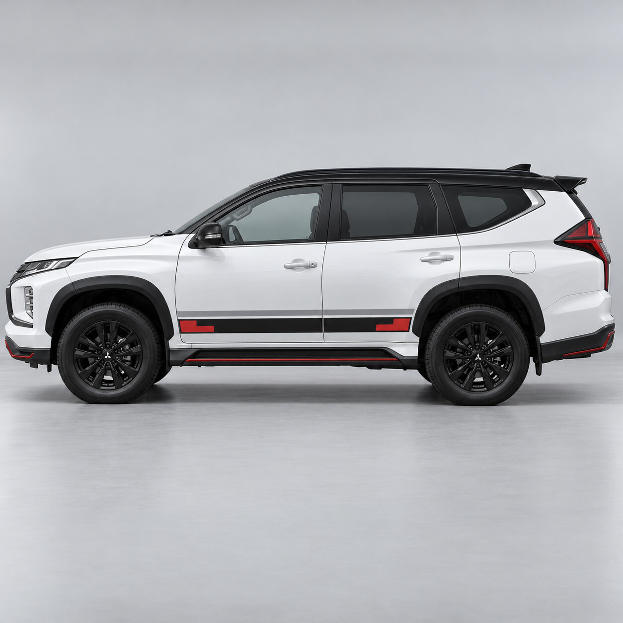 Pegatina de vinilo lateral para cinturón Rally Step para Mitsubishi Pajero Sport 2019-2024 Facelift
