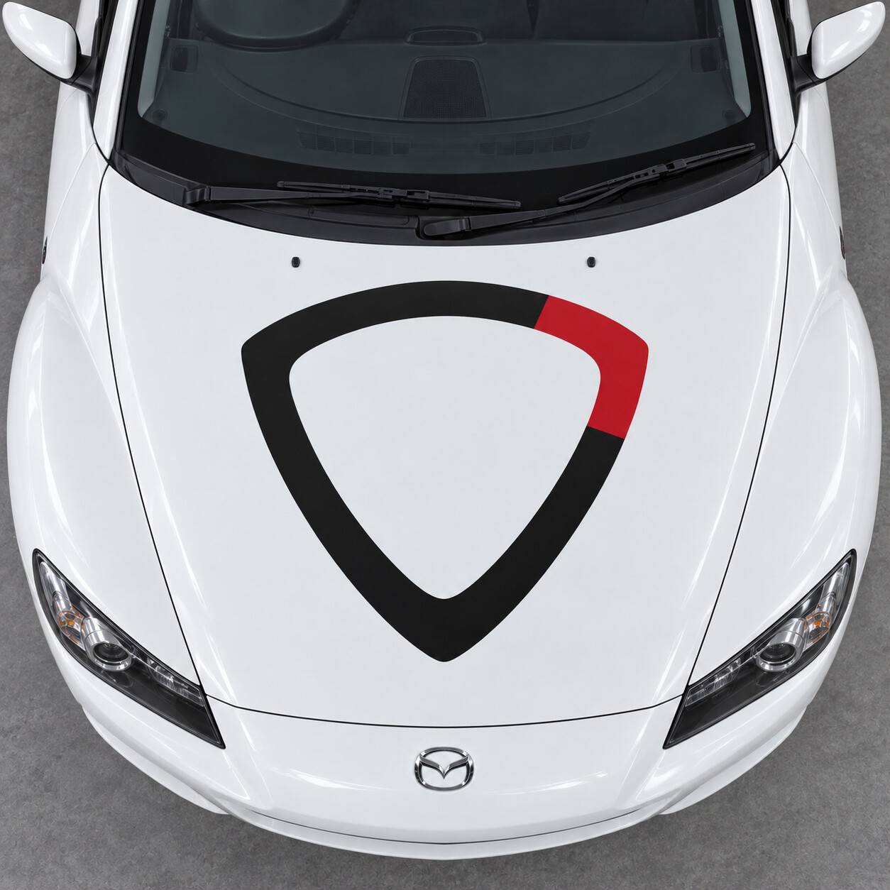 Pegatina de vinilo con diseño de rotor abierto para capó para Mazda RX-8 SE3P 2008-2012 facelift