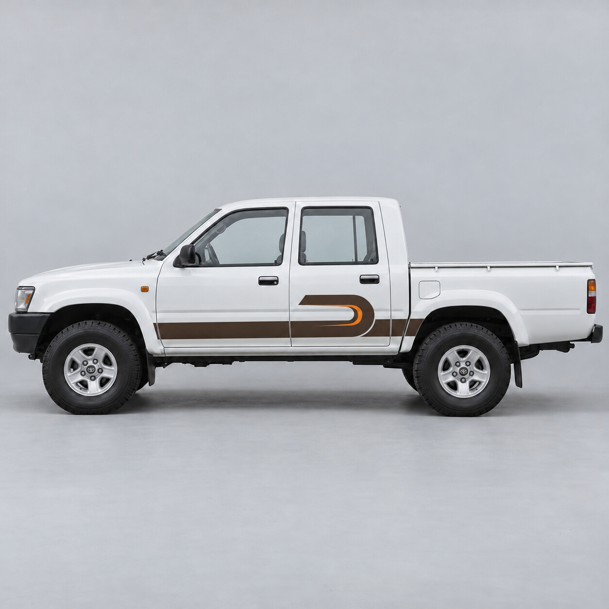 Cinta de Retorno Doble Cabina Calcomanía Vinilo Lateral Pre-Facelift para Toyota Hilux 1997-2001