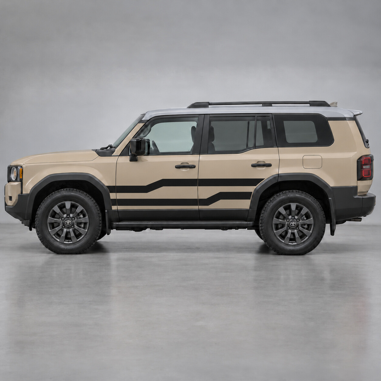 Pegatina de vinilo lateral con inglete desplazado para Toyota Land Cruiser 250 Primera Edición Reino Unido 2024