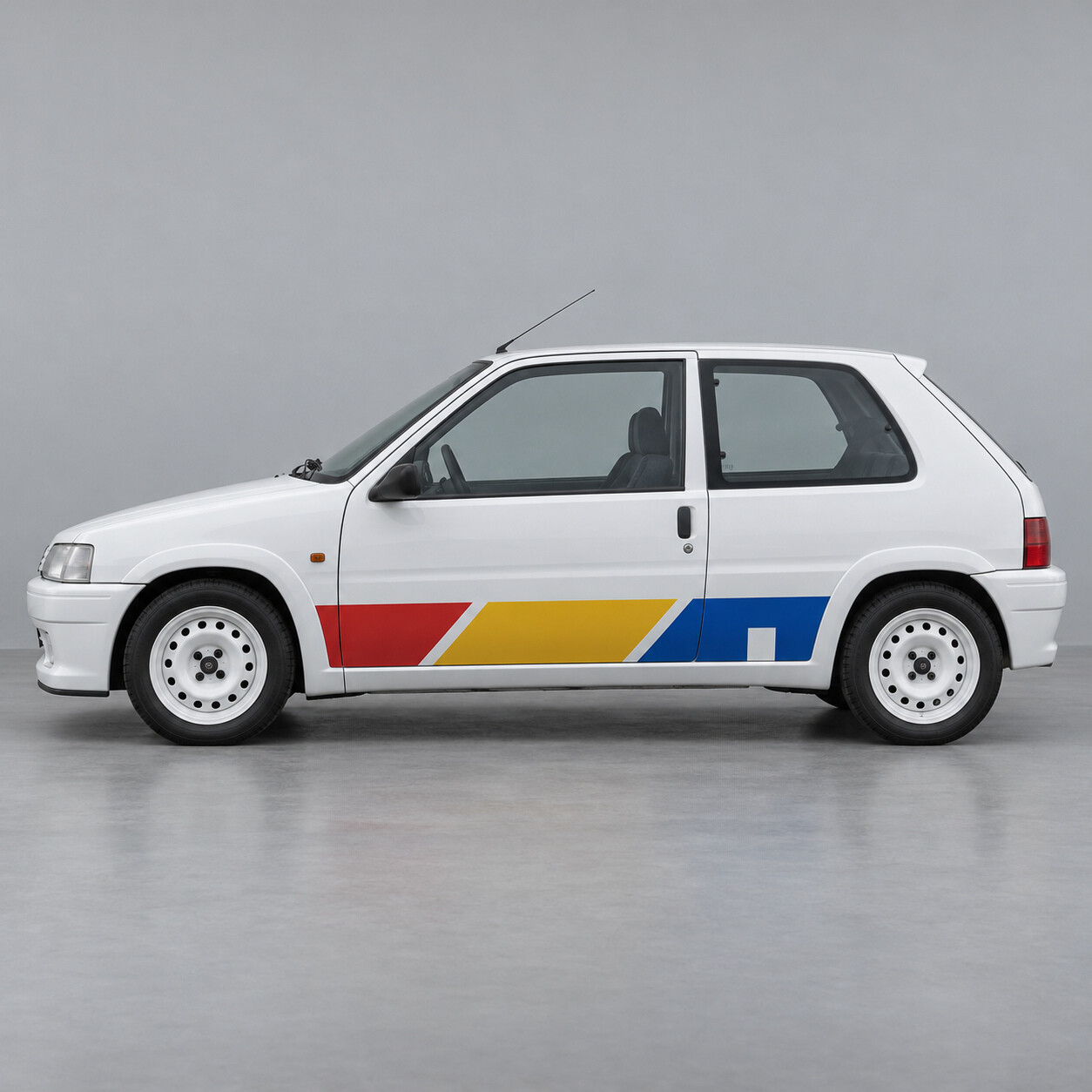 Calcomanía lateral de vinilo de tres paneles Rallye S1 para Peugeot 106 1993-1996