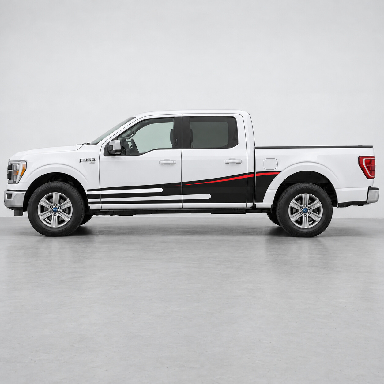 Speed Sail XLT SuperCrew Calcomanía de vinilo lateral para caja de 5.5 pies para Ford F-150 2024