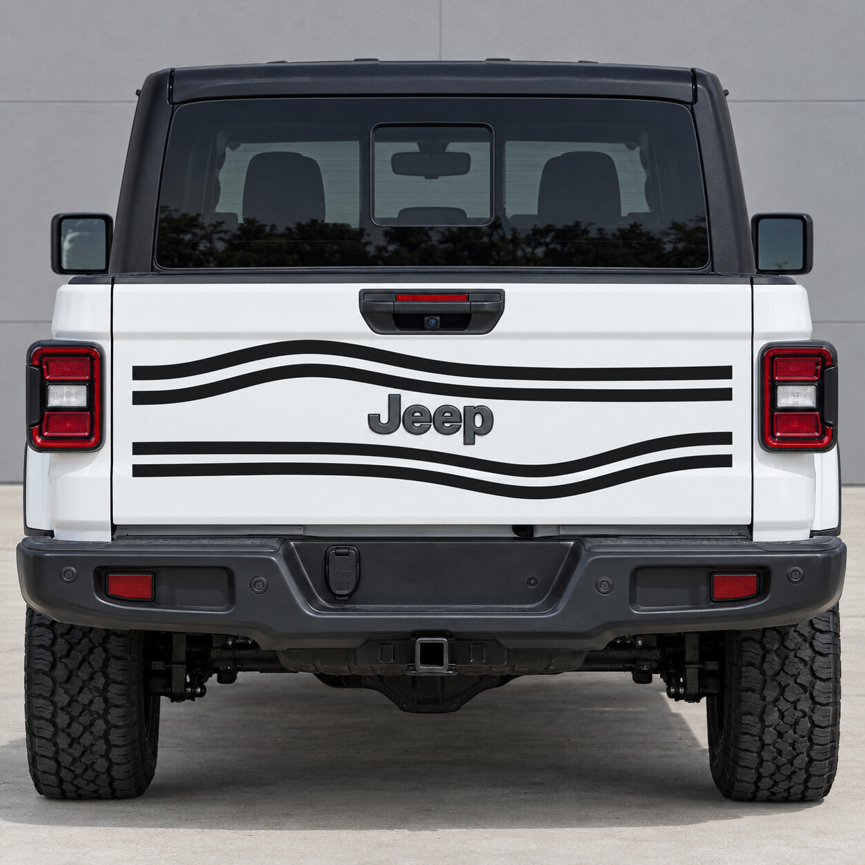 Pegatina de vinilo de contorno abierto para portón trasero Texas Trail para Jeep Gladiator 2023
