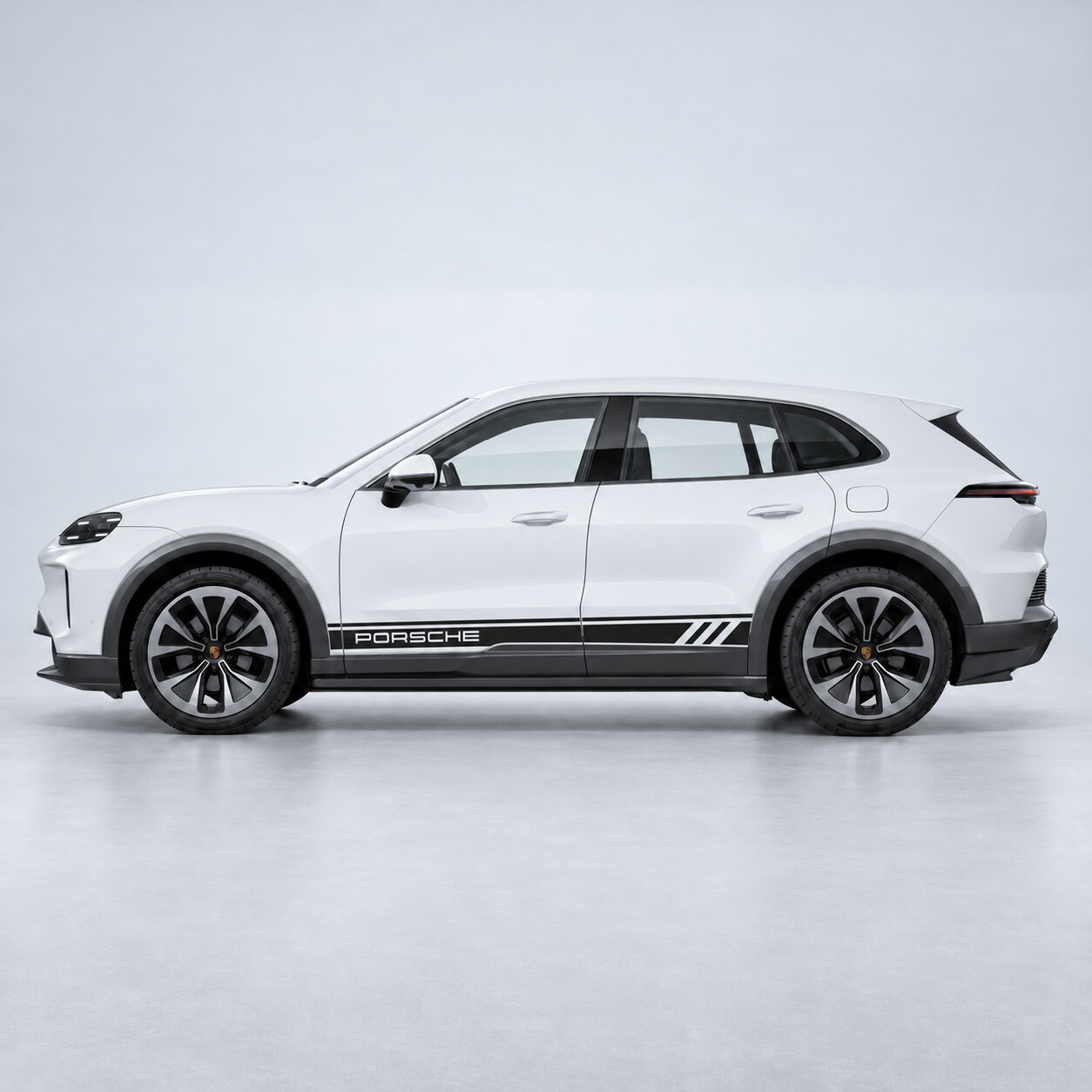 Pegatina adhesiva de vinilo lateral con franjas estilo racing para Porsche Cayenne eléctrico