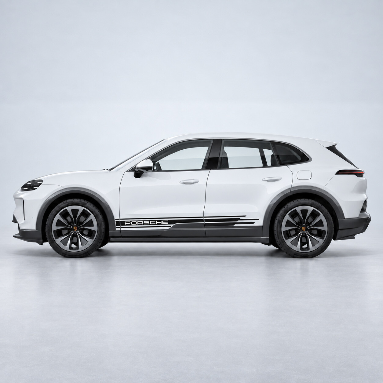 Calcomanía de vinilo lateral con rayas estilo deportivo para Porsche Cayenne Eléctrico