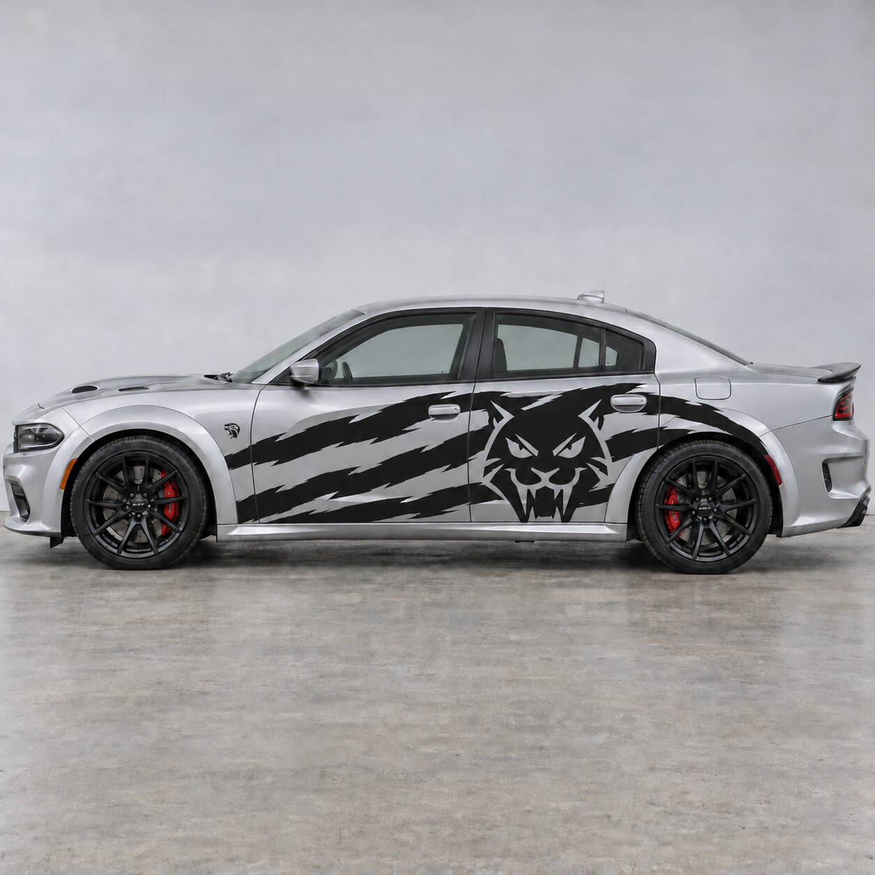 Vinilo adhesivo lateral de rascador de catalizador frontal Widebody para Dodge Charger 2023