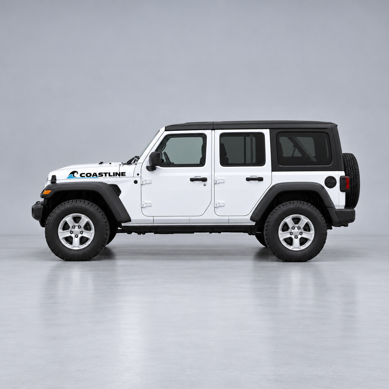 Calcomanía Adhesiva de Vinilo Capó Hombro Ola de la Costa para Jeep Wrangler 2021
