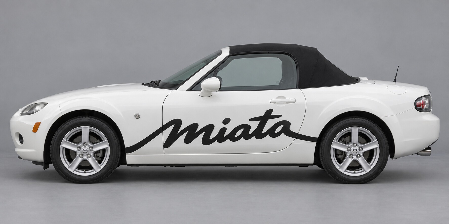Calcomanía de vinilo lateral con texto abierto para Mazda MX-5 Miata 2006