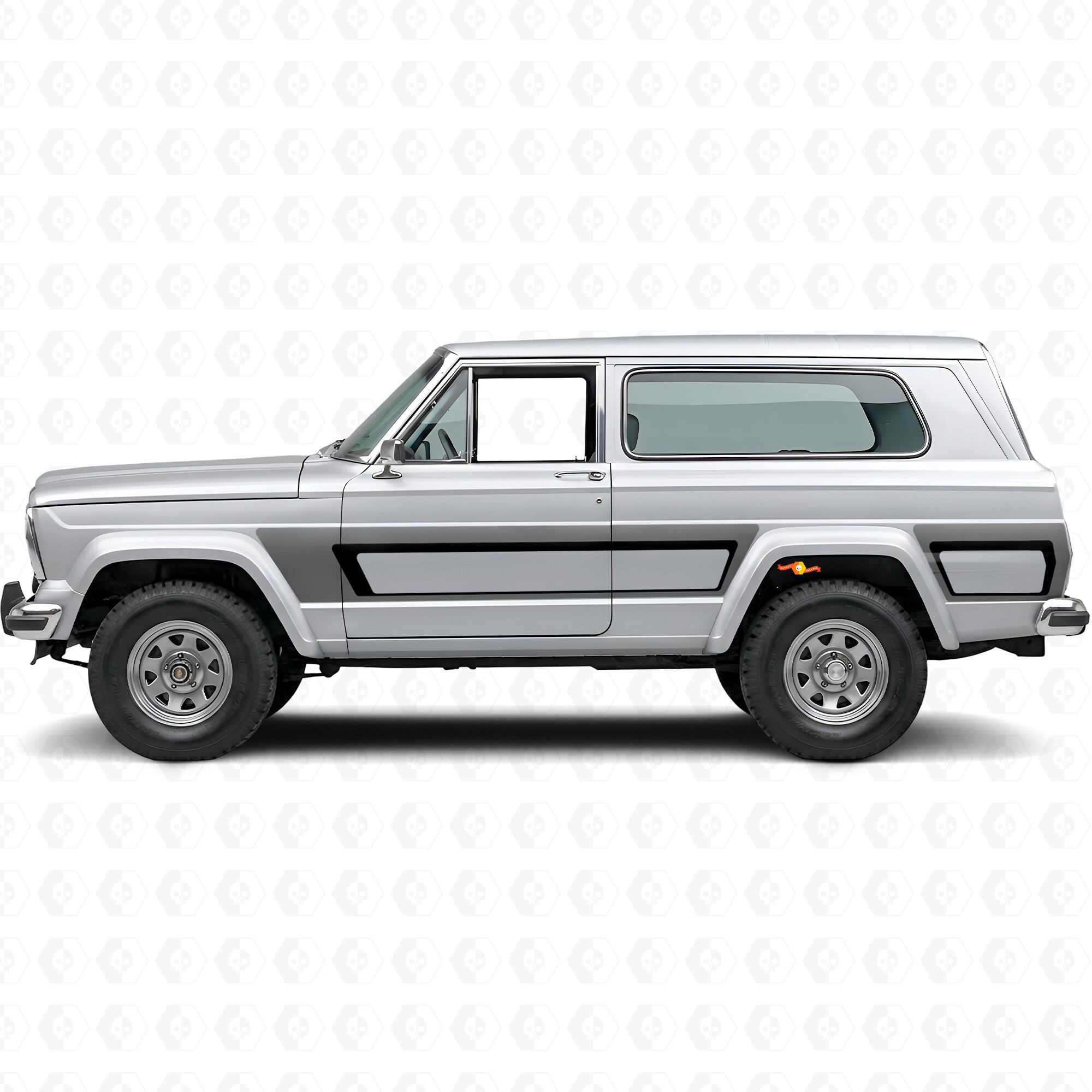 Calcomanía adhesiva de vinilo lateral con franjas de estilo retro para Jeep Cherokee 1981-83