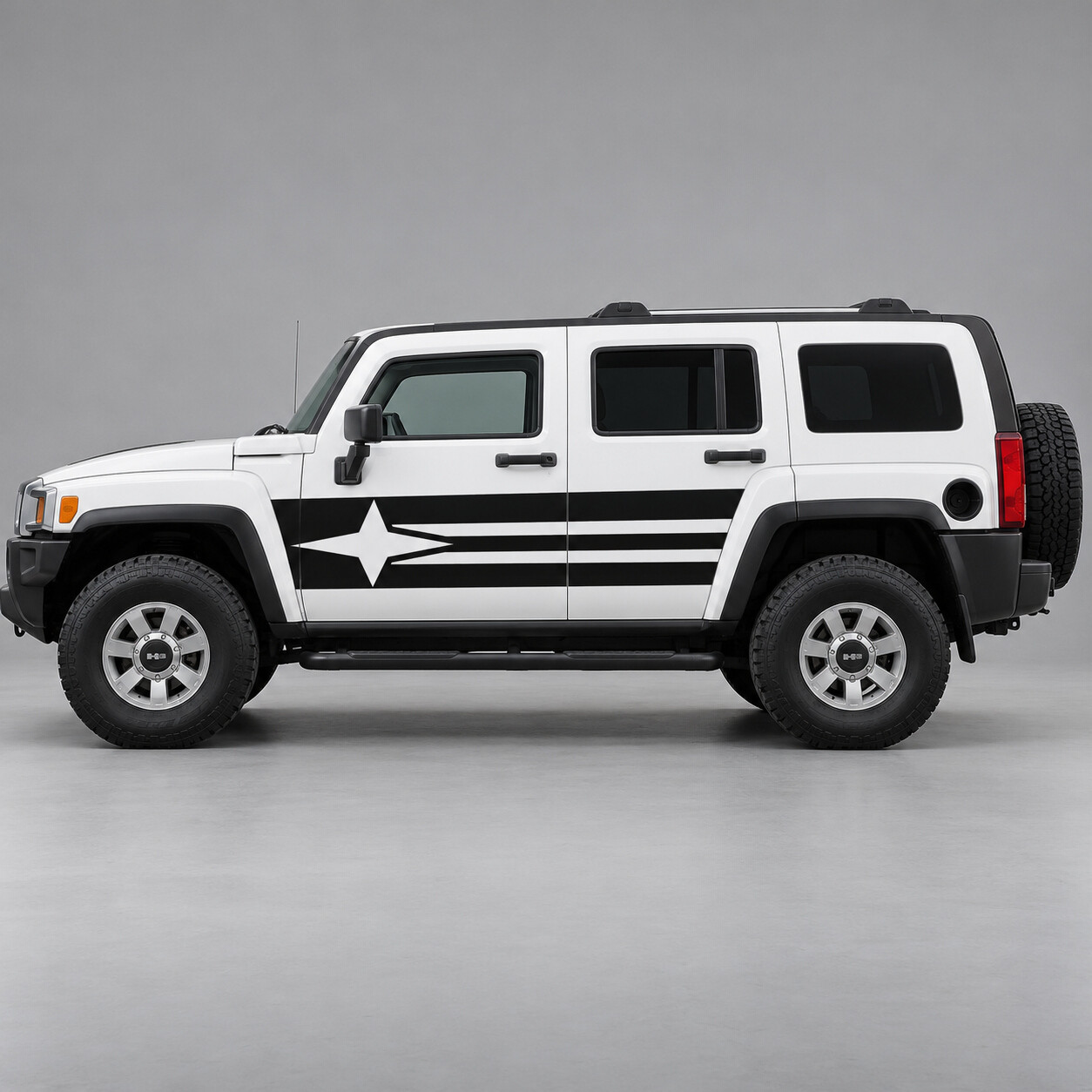 Calcomanía de vinilo lateral con dirección de brújula para Hummer H3 2009