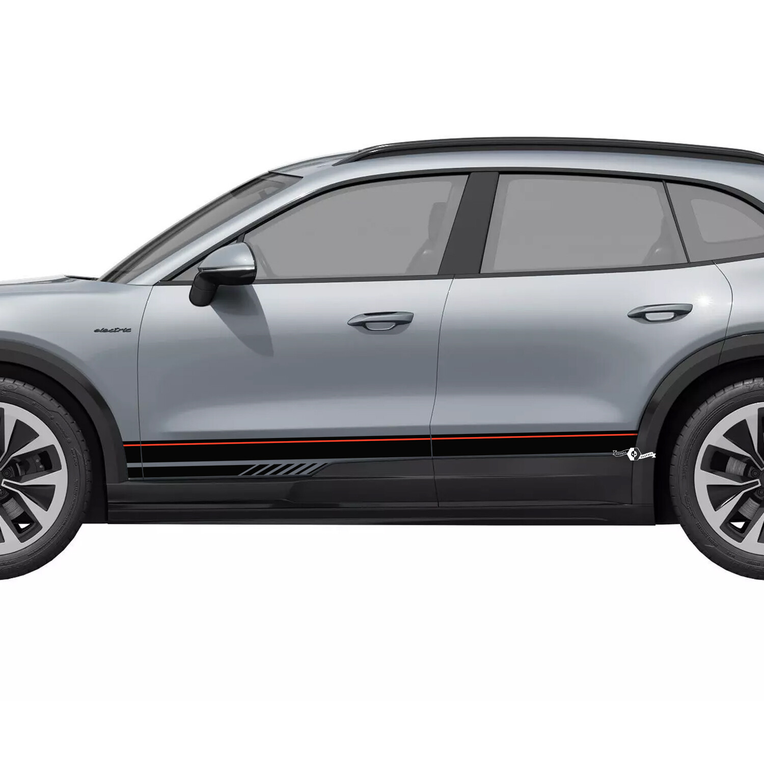 Pegatinas de vinilo decorativas en tiras estilo rally para paneles laterales para Porsche Cayenne Electric
