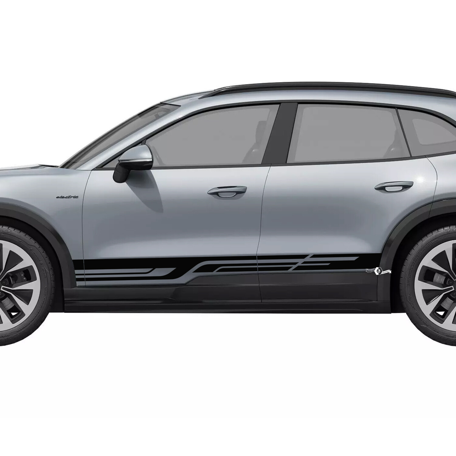 Calcomanía de vinilo con franjas de estilo geométrico para paneles laterales de Porsche Cayenne Eléctrico