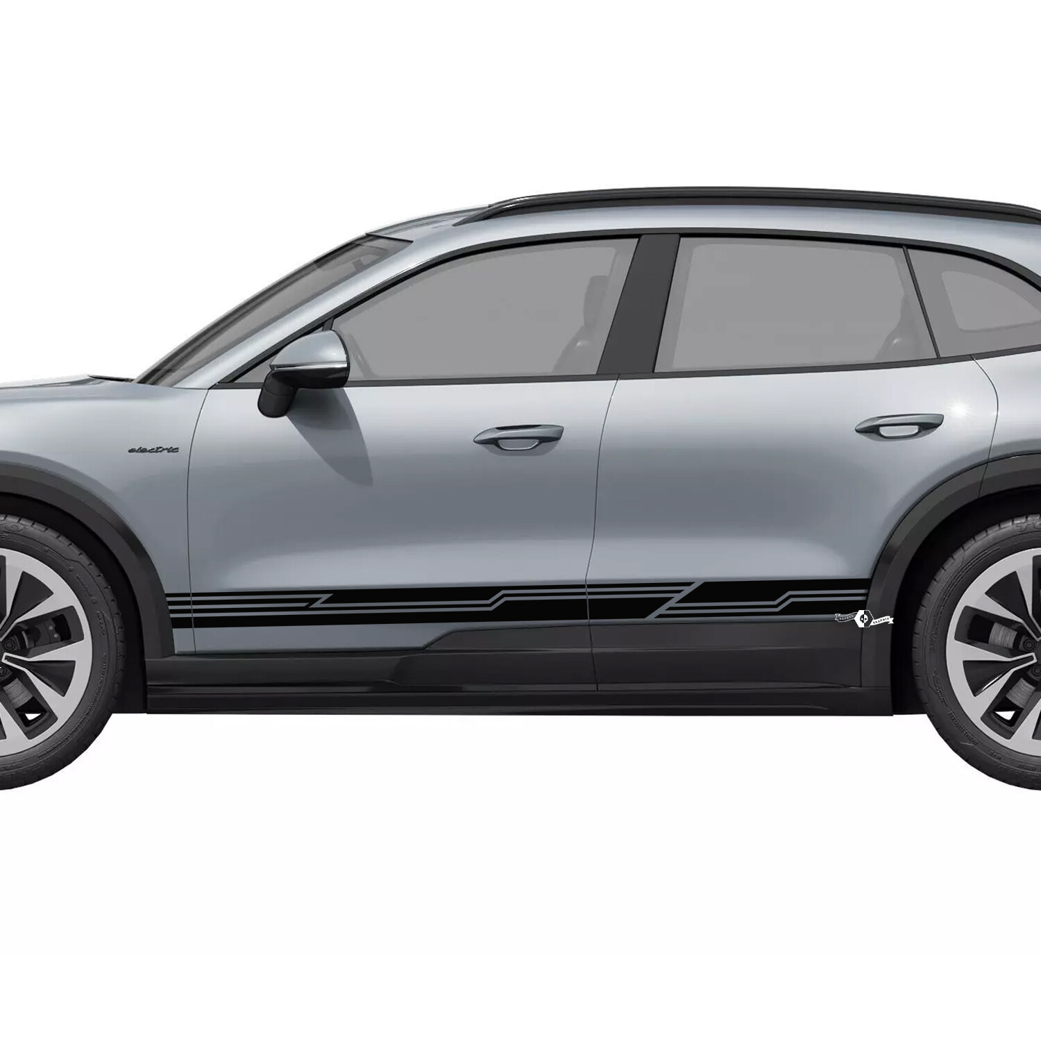 Pegatina de vinilo con rayas de estilo cibernético para paneles laterales para Porsche Cayenne Eléctrico