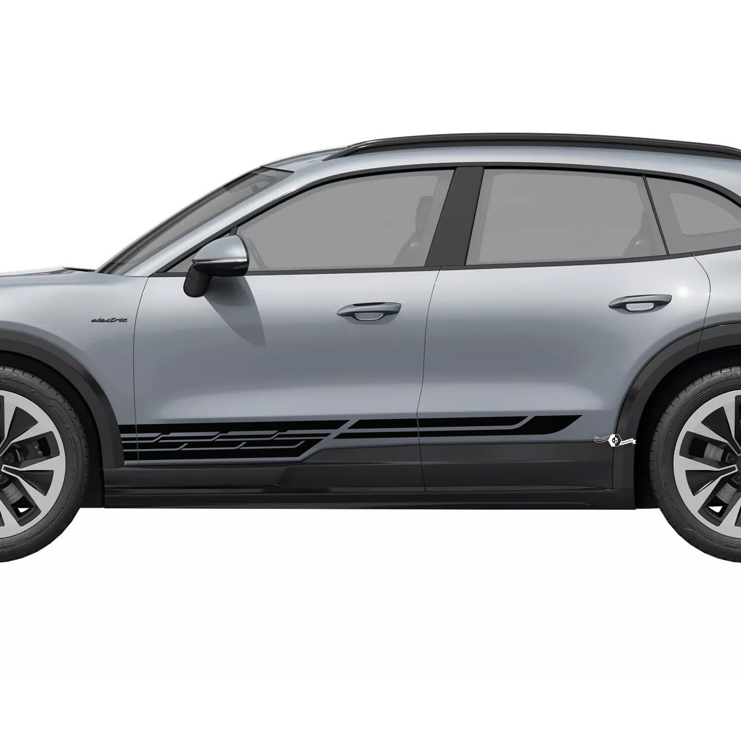 Adhesivo Vinilo de Zócalo con Rayas Estilo Techno para Porsche Cayenne Eléctrico