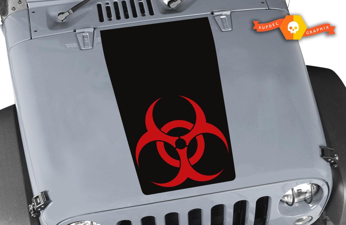 Jeep Wrangler Blackouot Biohazard Vinilo Hood DOS COLORES Pegatina Calcomanía TJ LJ JK Unlimited
