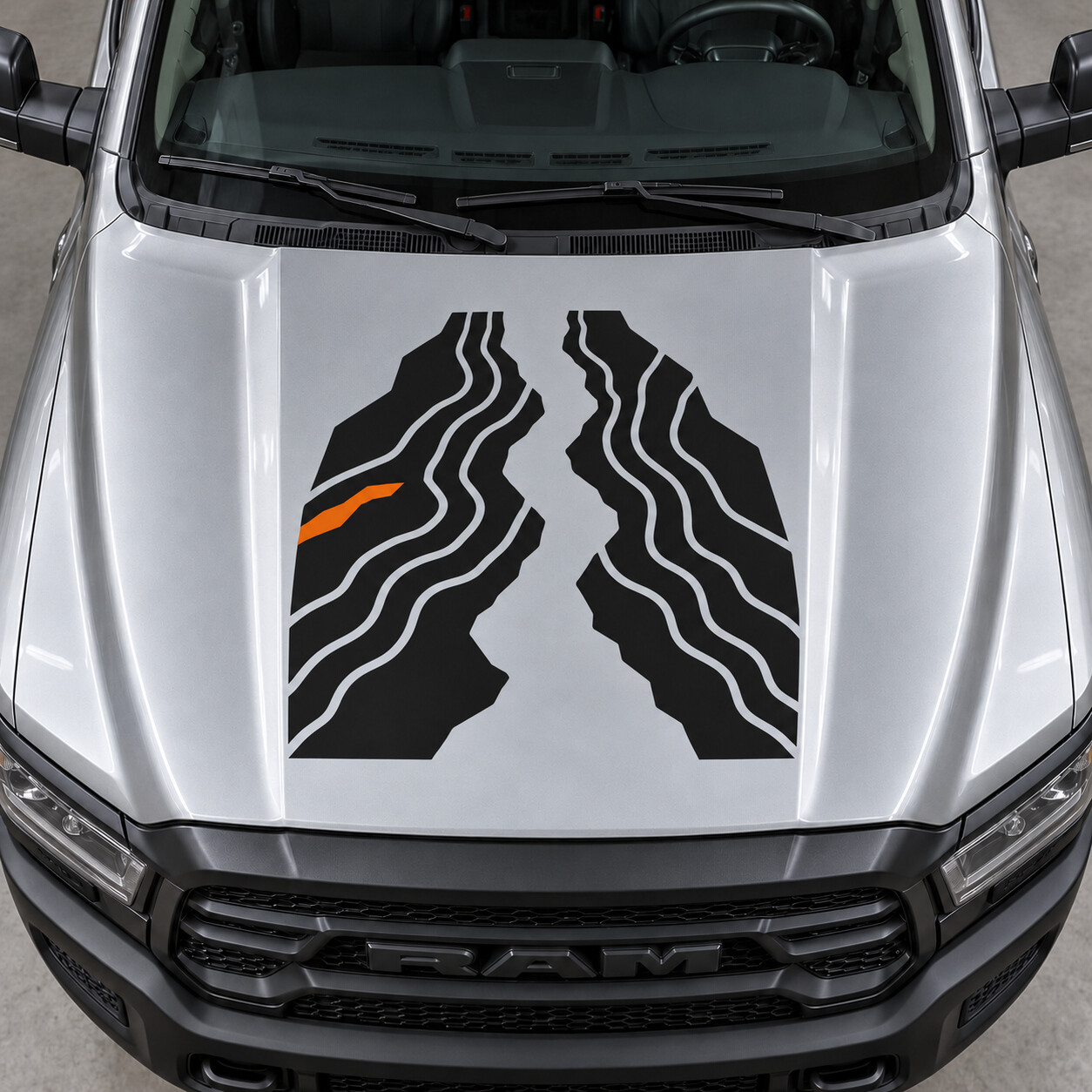 Calcomanía adhesiva de vinilo Faultline para capó para Ram 2500 Power Wagon Crew Cab DJ 2019–2024