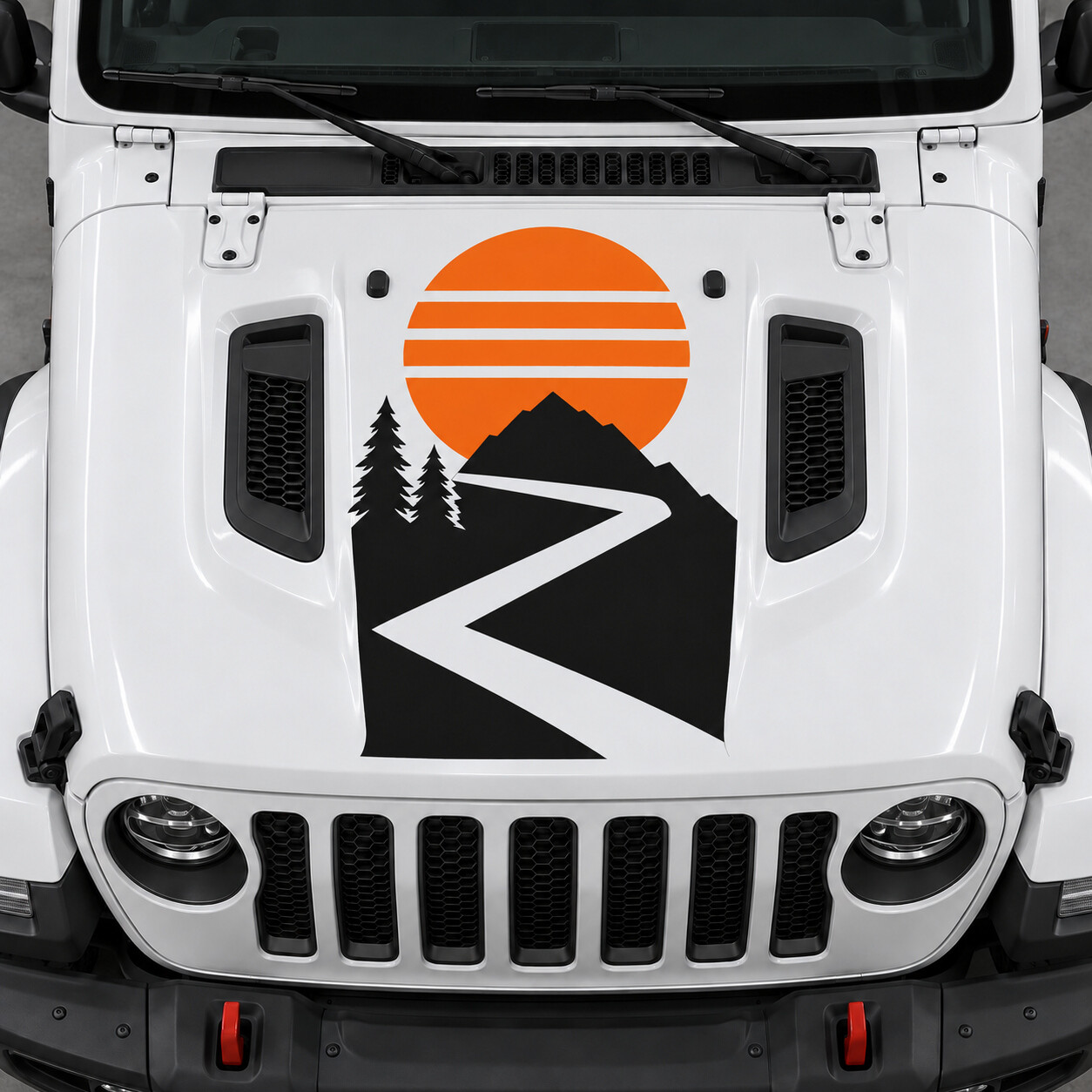 Adhesivo vinilo para capó Switchback Sundisc para Jeep Wrangler Unlimited Rubicon JL 2018–2026
