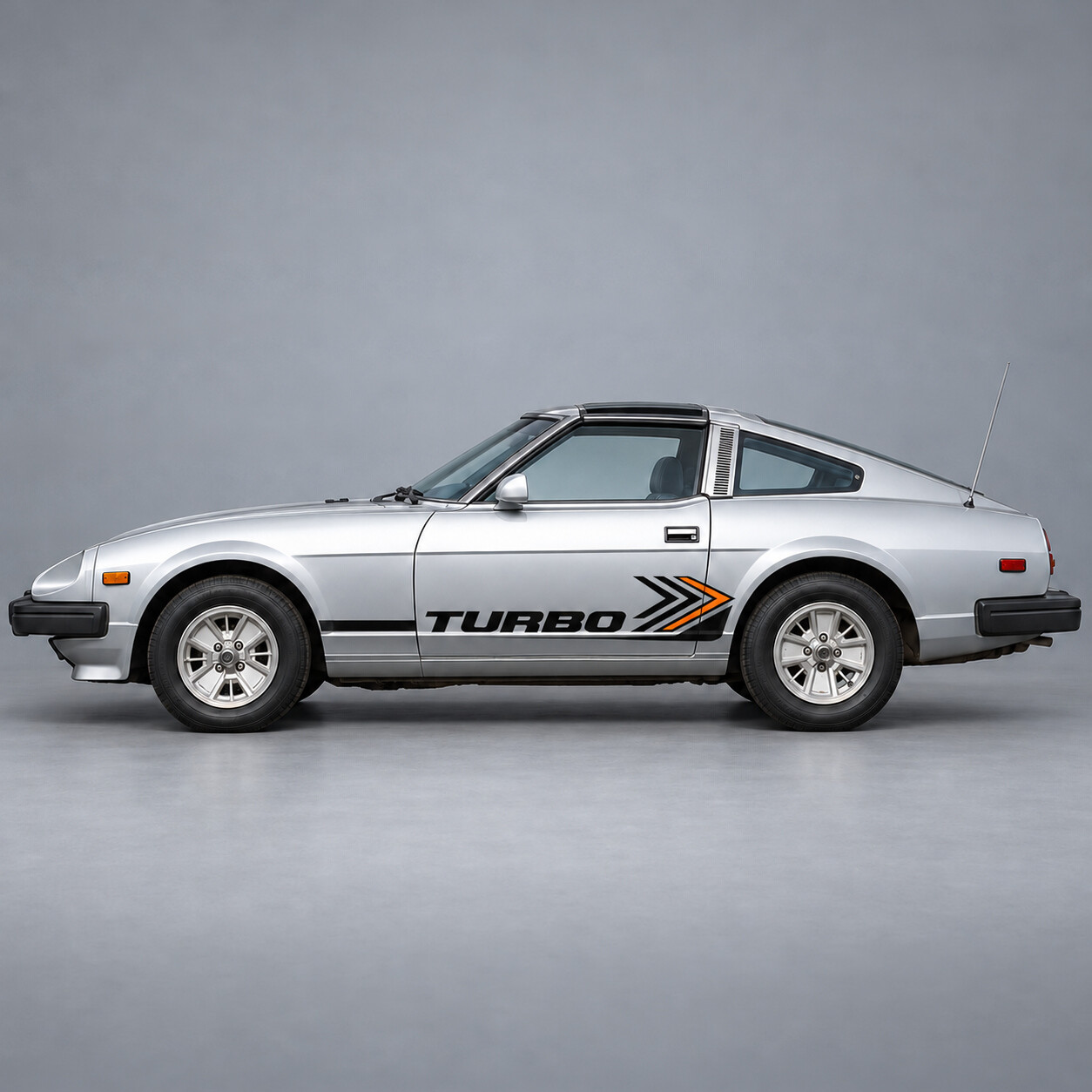 Pegatina de vinilo con franjas en forma de cheurón Turbo para la puerta lateral del Datsun 280ZX Turbo S130 Coupé T-Top de dos plazas 1982