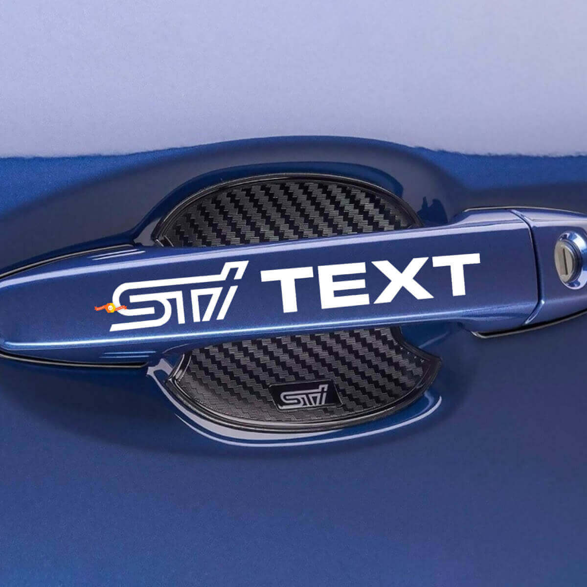Juego de calcomanías de vinilo con texto personalizado para manijas de puerta estilo STI para Subaru