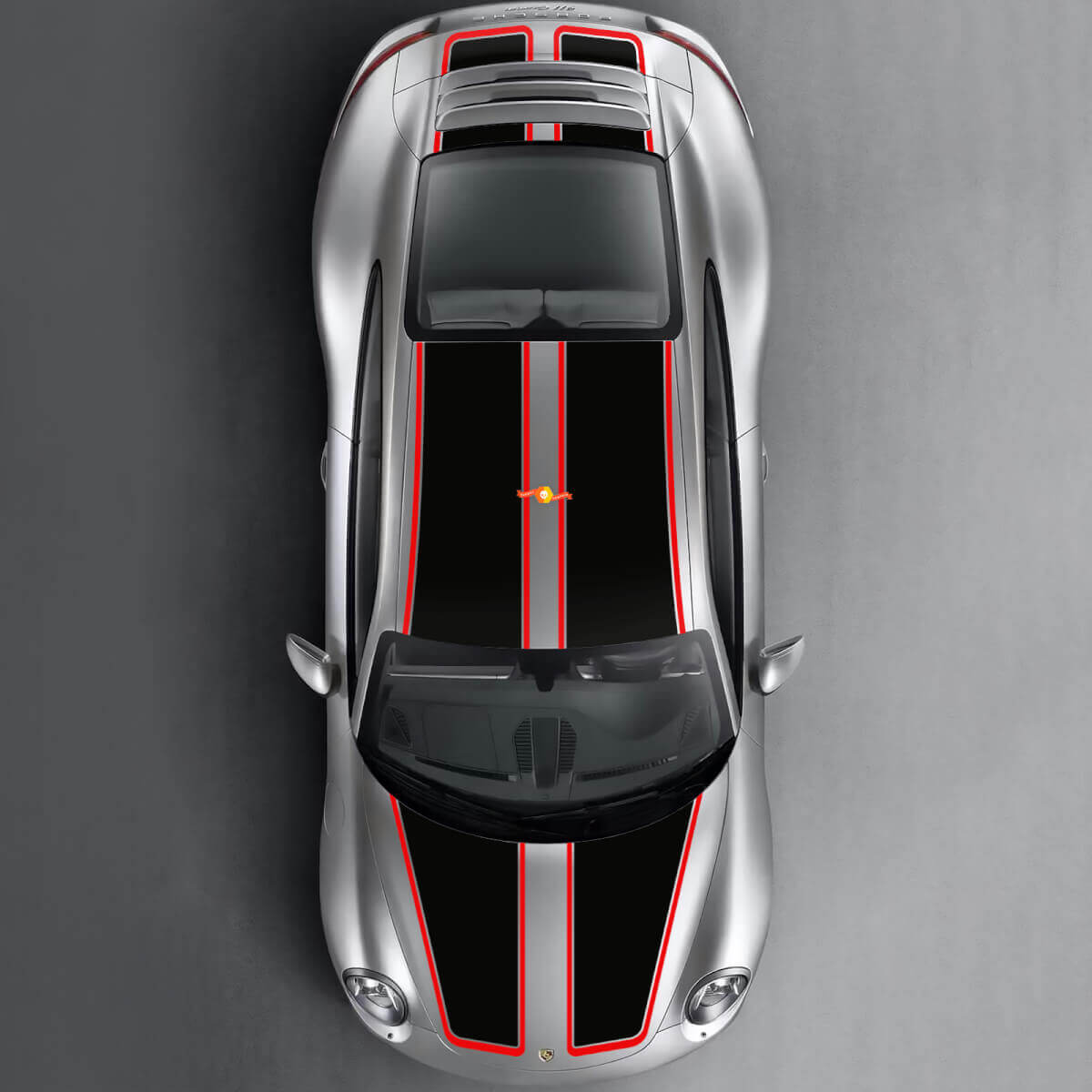 Rayas de troncal de techo de campana de doble carrera para modelos Porsche 911
