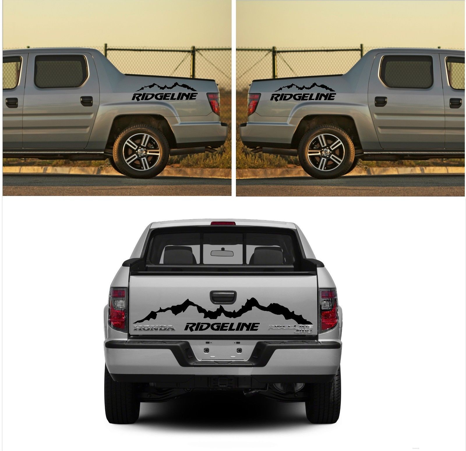 Calcomanía de vinilo para el portón trasero estilo Montañas Ridgeline para Honda Ridgeline