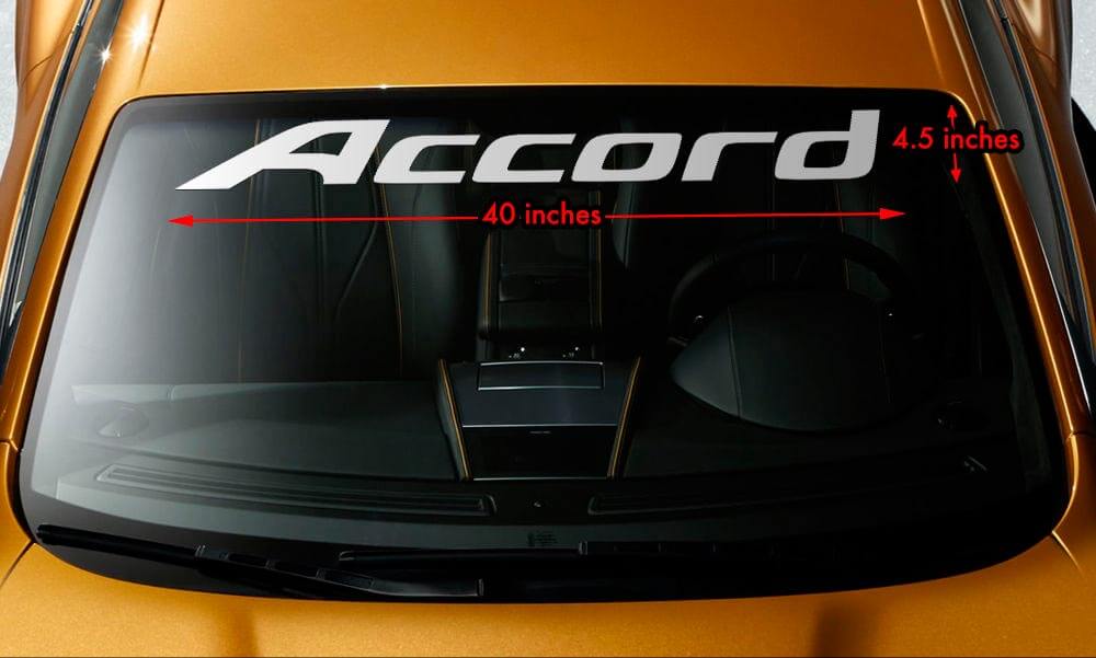 HONDA ACCORD Parabrisas Banner Vinilo Calcomanía Premium de larga duración 40