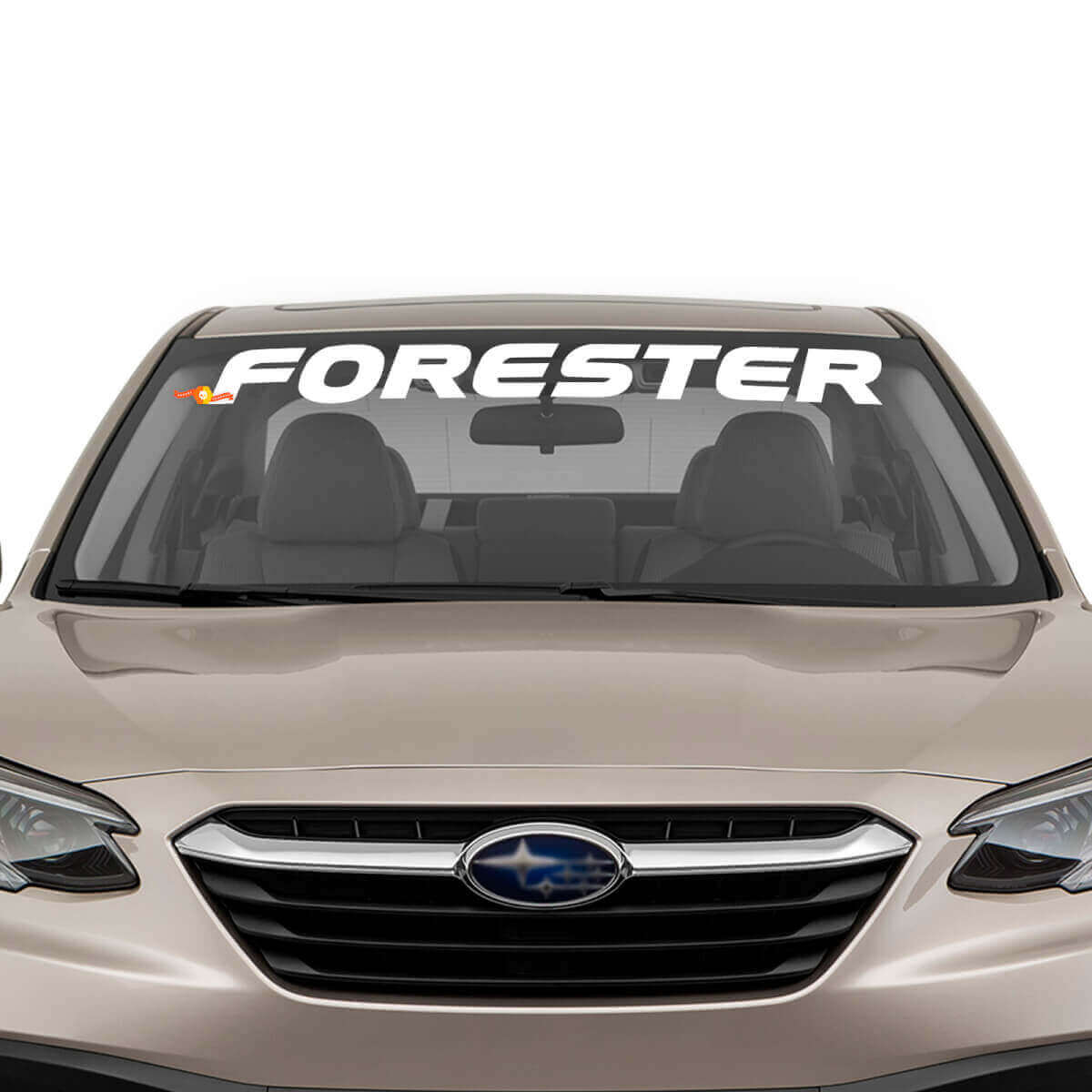Calcomanía de vinilo con letras de marca para parabrisas para Subaru Forester