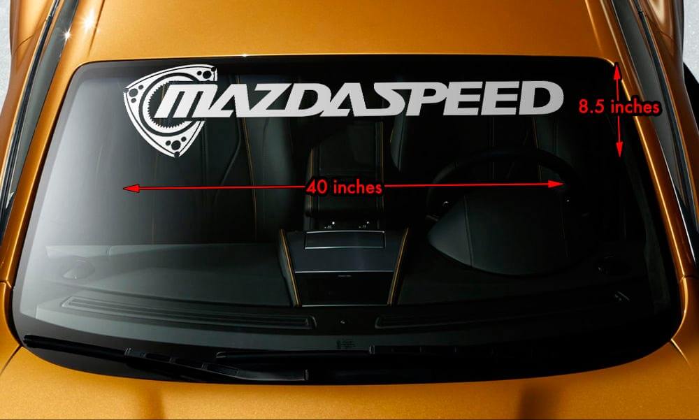 Vinilo adhesivo de banner en el parabrisas Mazdaspeed Rotary para Mazda RX-7 RX-8