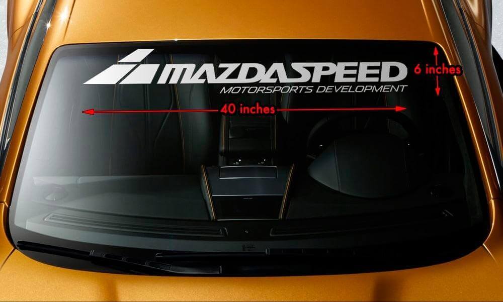 Calcomanía de banner para parabrisas de Mazdaspeed Motorsports Development para Mazda