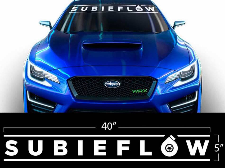 Pegatina de vinilo Subieflow para el parabrisas de Subaru WRX STI BRZ