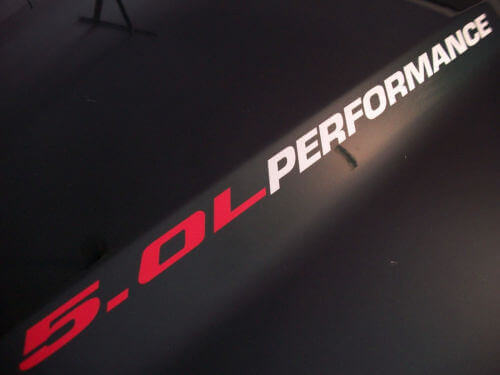 Juego de calcomanías para capó Performance 5.0L para camioneta Musclecarmodel GT 2015