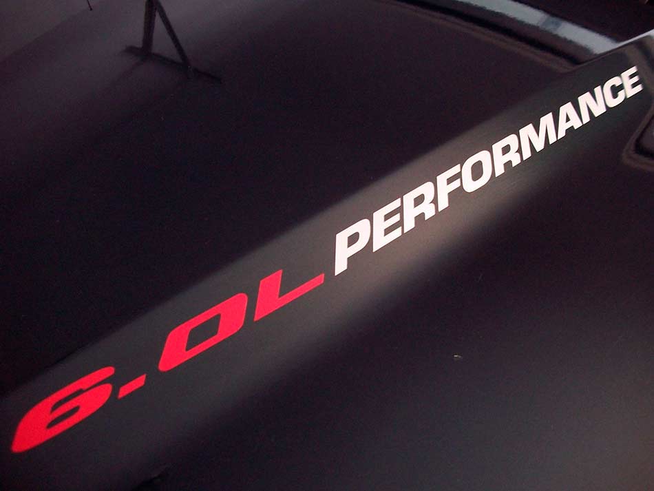 Vinilo adhesivo para capó de alto rendimiento 6.0L para Musclecar F250 Chevy Silverado GMC