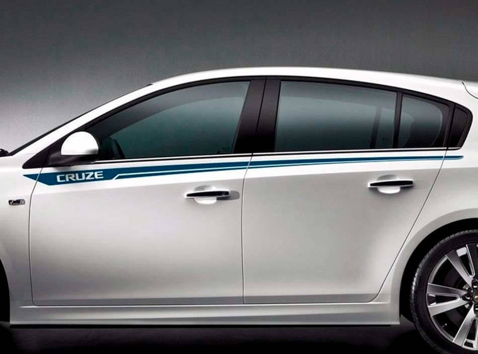 Juego de adhesivos de vinilo con línea decorativa lateral para puertas para Chevrolet Cruze